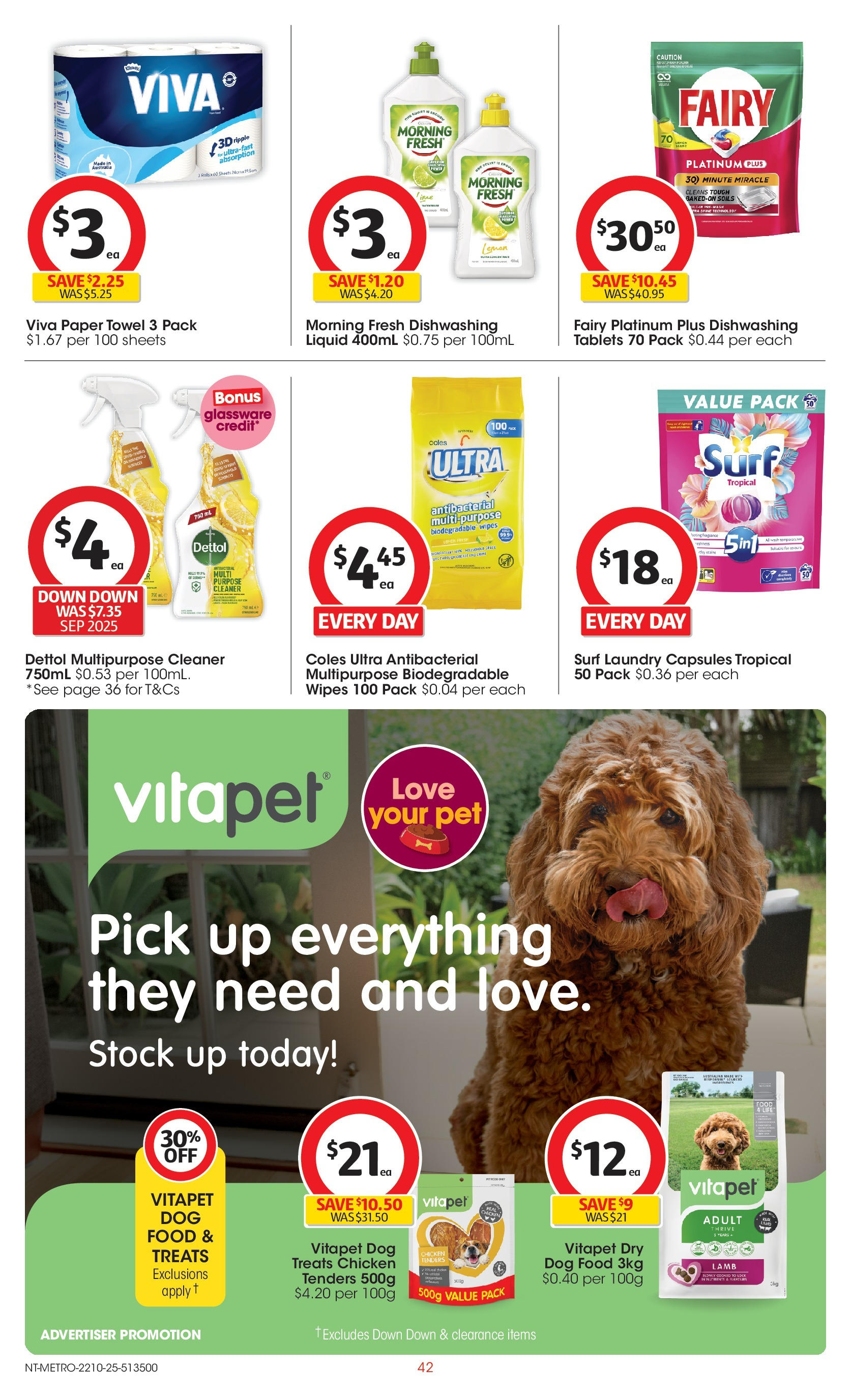 ﻿﻿Coles catalogue valid from 20/10/2025 > Online Australia | Page: 42 | Products: Cleaner, Dog food, Lemon, Tablets