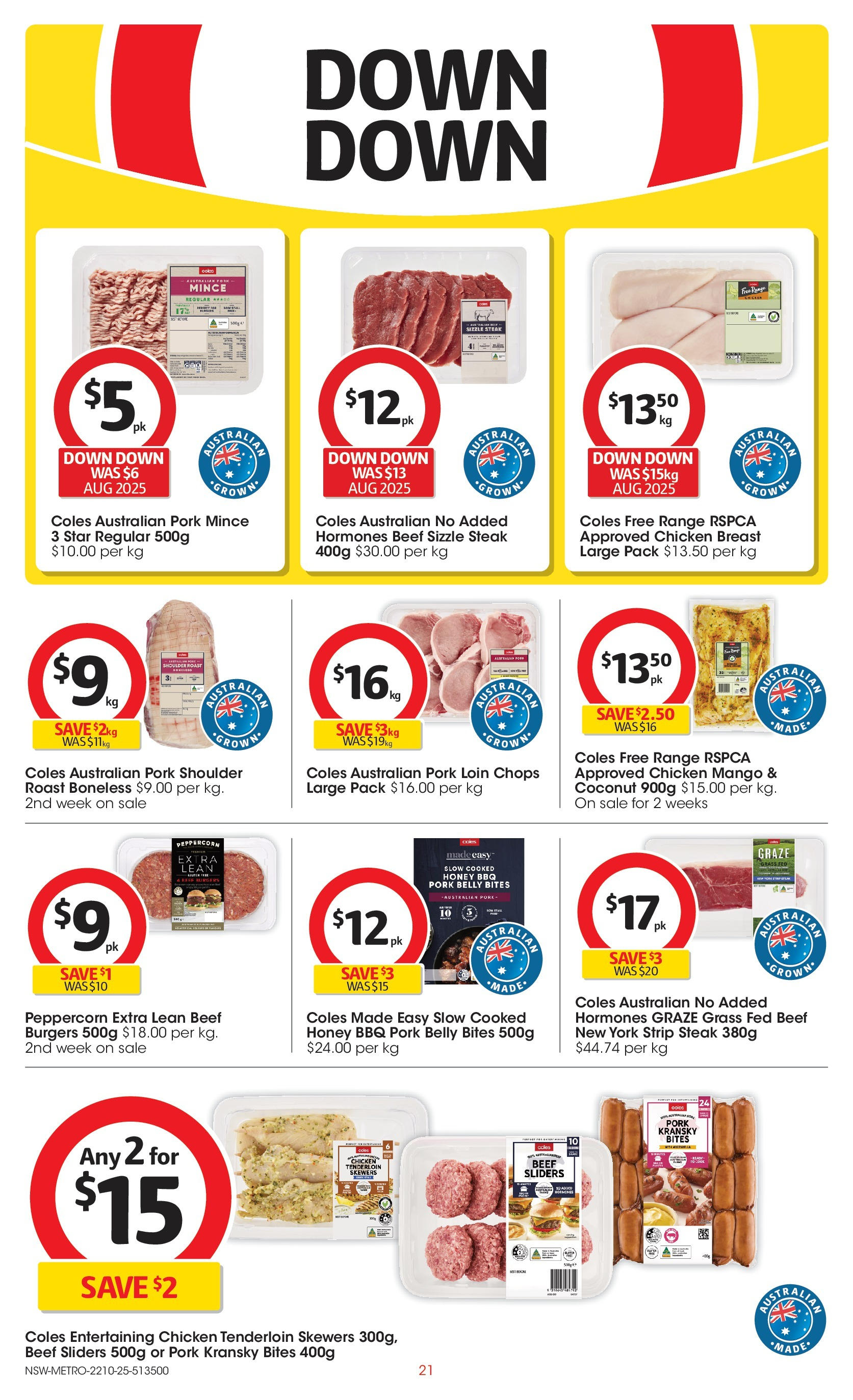 ﻿﻿Coles catalogue valid from 20/10/2025 > Online Australia | Page: 21 | Products: Grass, Honey, Chicken, Beef