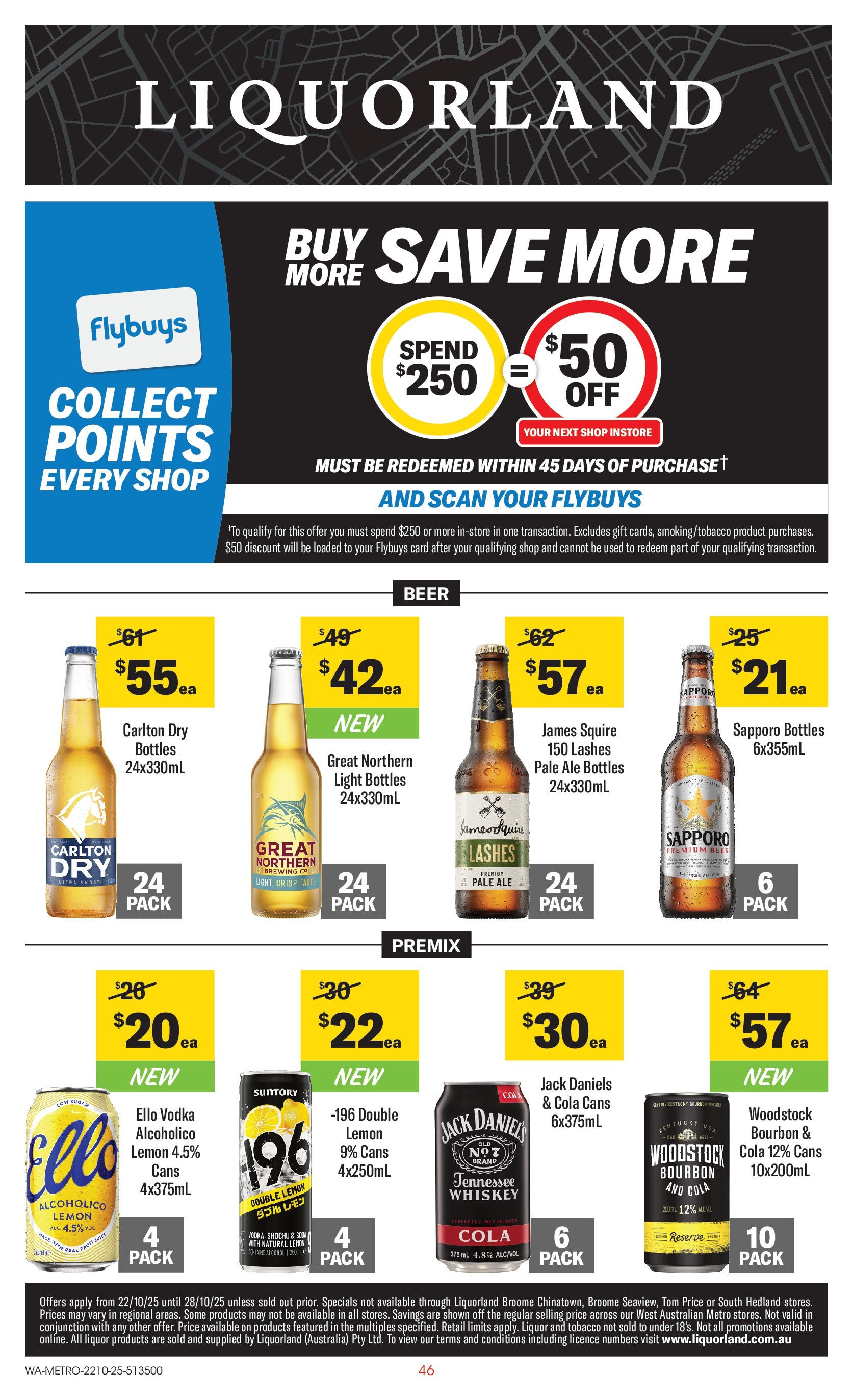 ﻿﻿Coles catalogue valid from 20/10/2025 > Online Australia | Page: 46 | Products: Light, Beer, Vodka, Whiskey