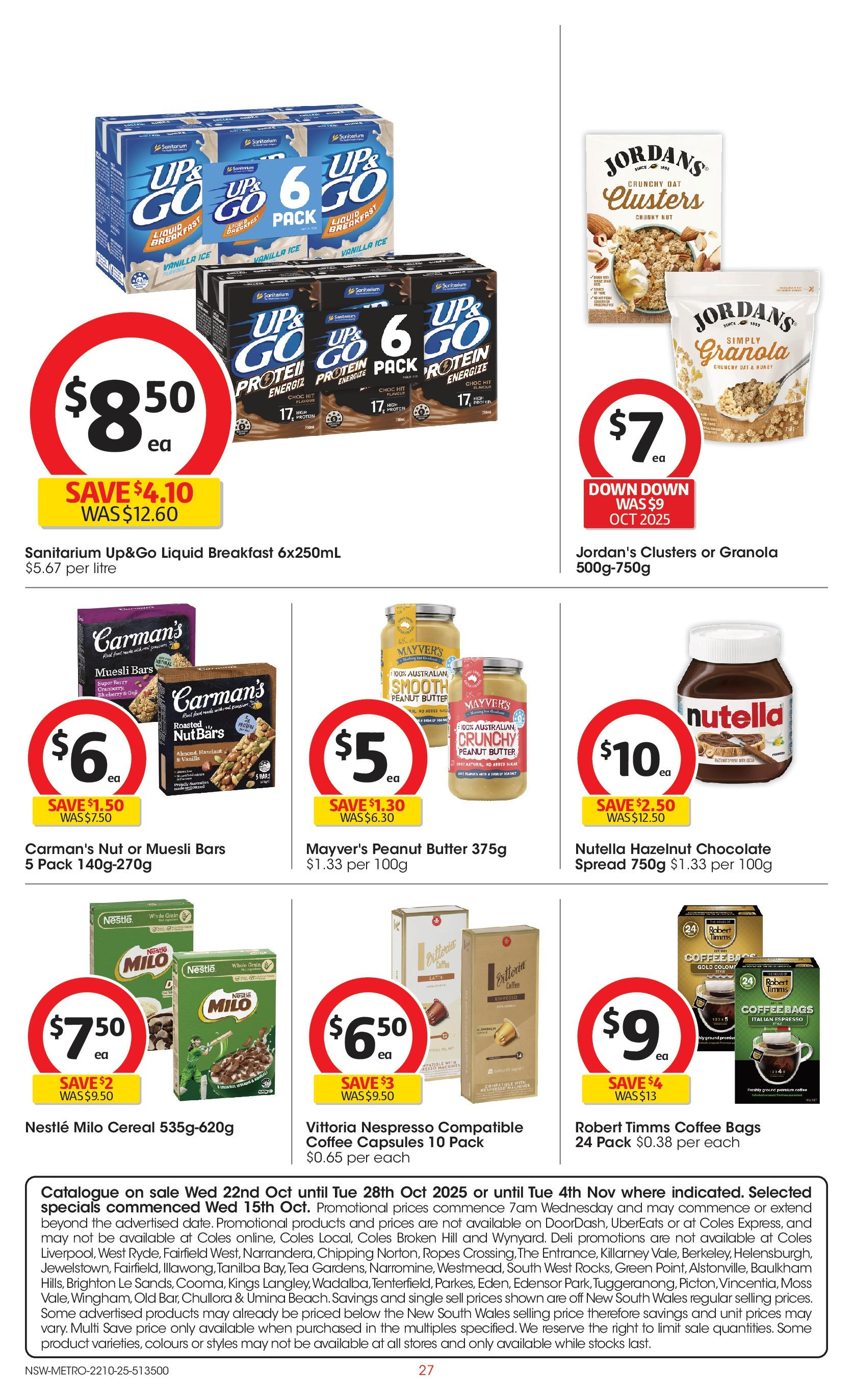 ﻿﻿Coles catalogue valid from 20/10/2025 > Online Australia | Page: 27 | Products: Granola, Honey, Cereal, Sugar