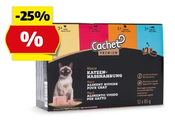 CACHET PREMIUM Katzenfutter Mousse, 12 x 85 g