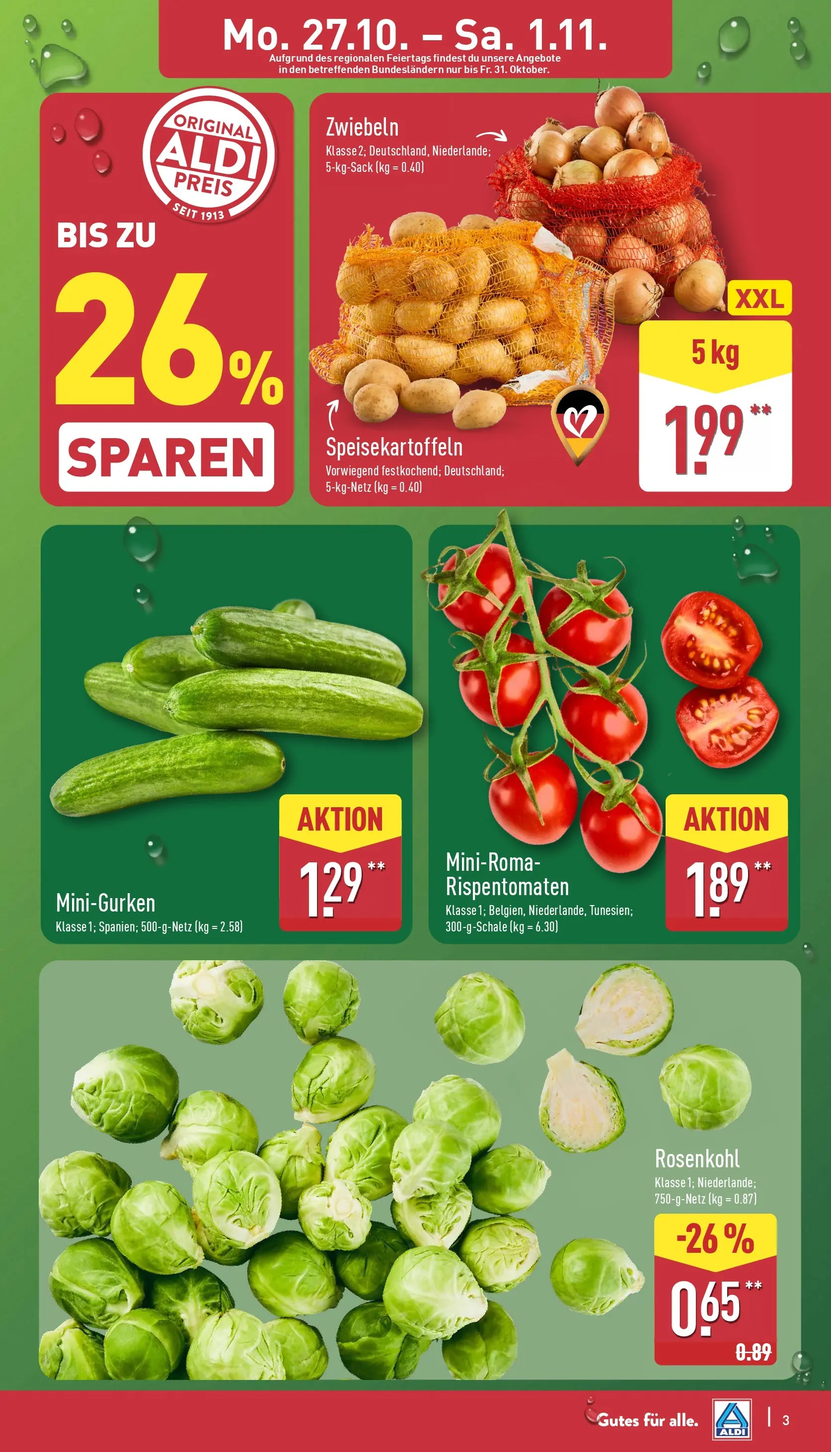 Aldi - ALDI Nord: Wochenangebote (ab 26.10.2025) » Angebote Online | Seite: 3 | Produkte: Zwiebeln
