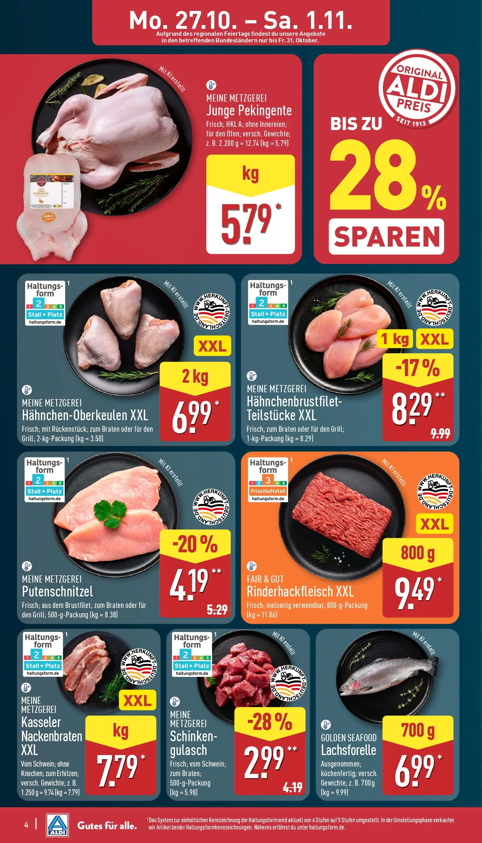 Aldi - ALDI Nord: Wochenangebote (ab 26.10.2025) » Angebote Online | Seite: 4 | Produkte: Gulasch, Putenschnitzel, Schinken