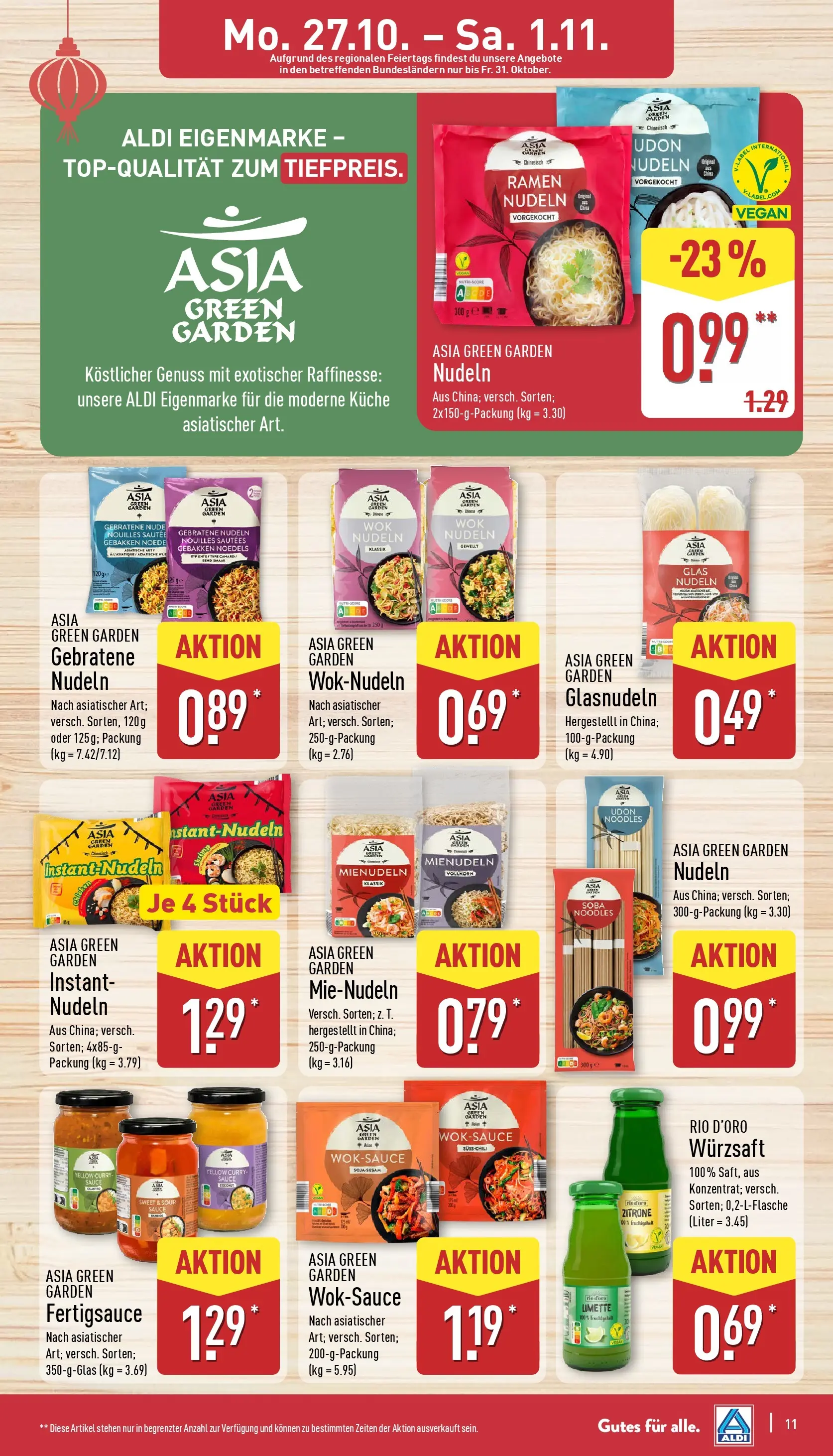 Aldi - ALDI Nord: Wochenangebote (ab 26.10.2025) » Angebote Online | Seite: 11 | Produkte: Küche, Zitrone, Nudeln, Ente