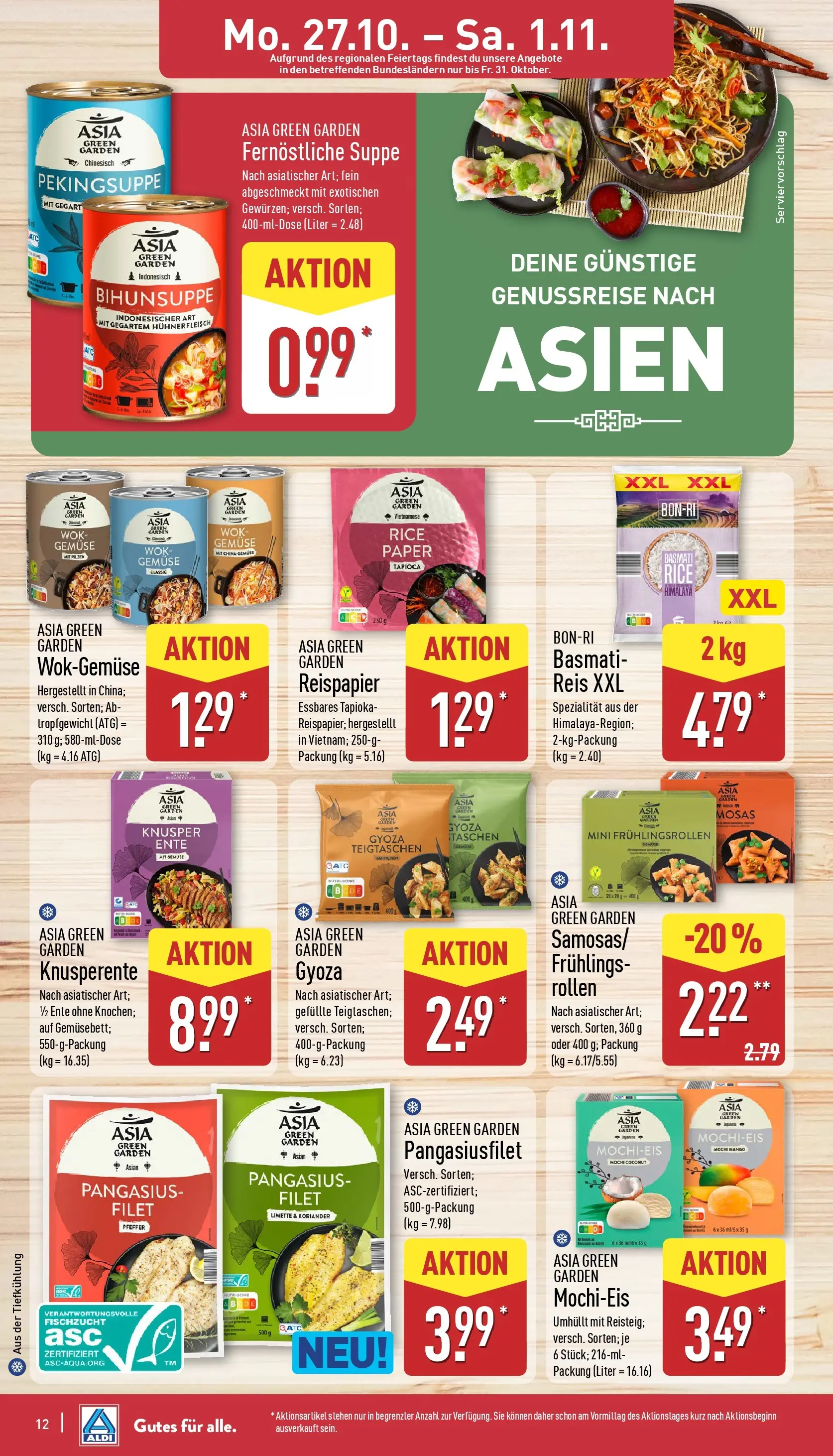 Aldi - ALDI Nord: Wochenangebote (ab 26.10.2025) » Angebote Online | Seite: 12 | Produkte: Limette, Hühnerfleisch, Wok, Mochi