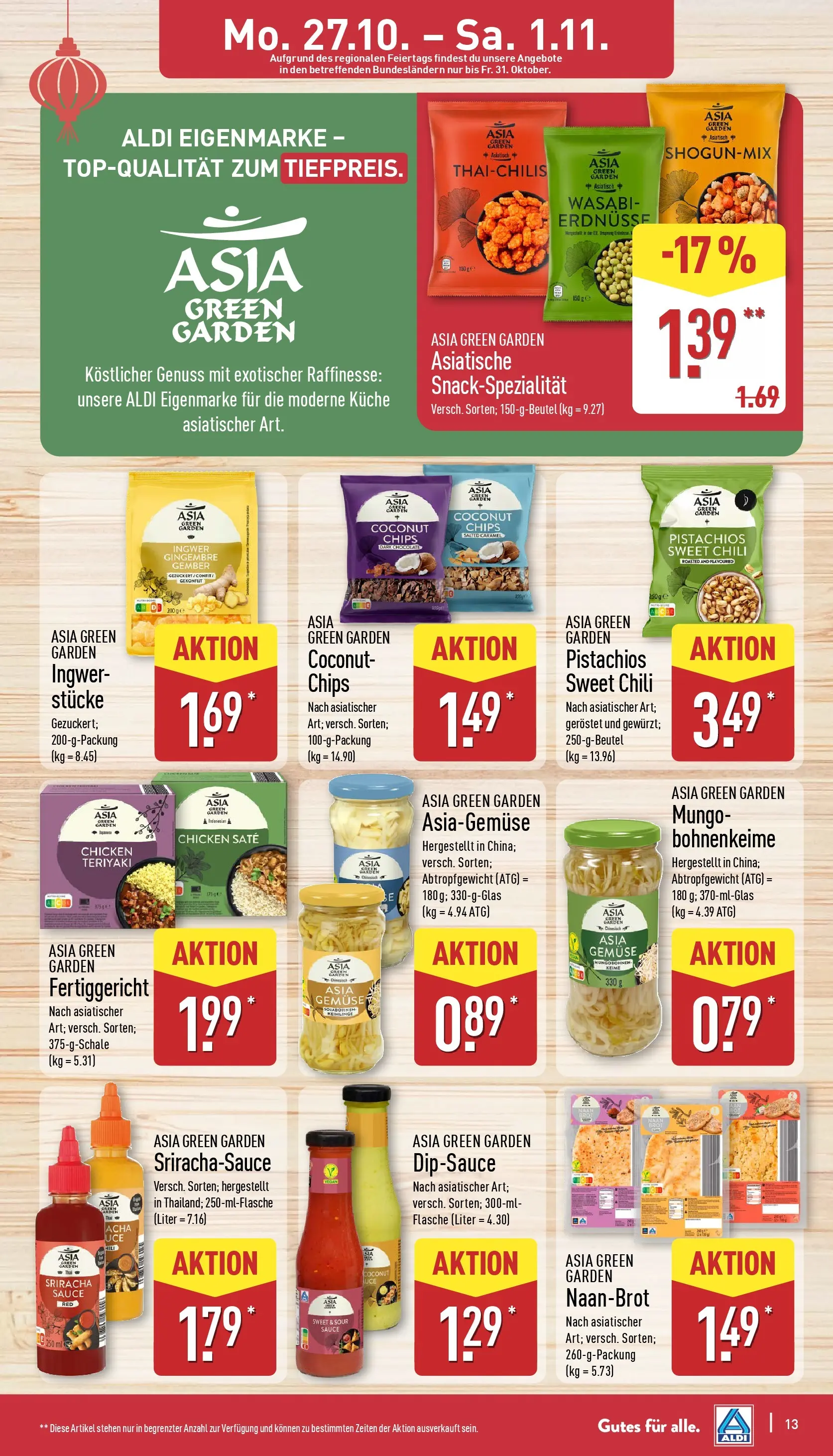Aldi - ALDI Nord: Wochenangebote (ab 26.10.2025) » Angebote Online | Seite: 13 | Produkte: Erdnüsse, Gemüse, Chili, Chips