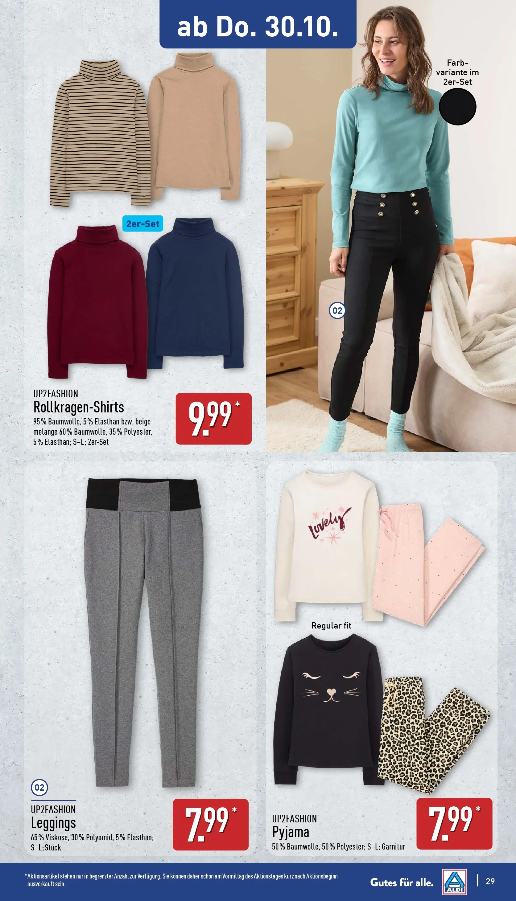 Aldi - ALDI Nord: Wochenangebote (ab 26.10.2025) » Angebote Online | Seite: 29 | Produkte: Up2fashion, Pyjama, Leggings