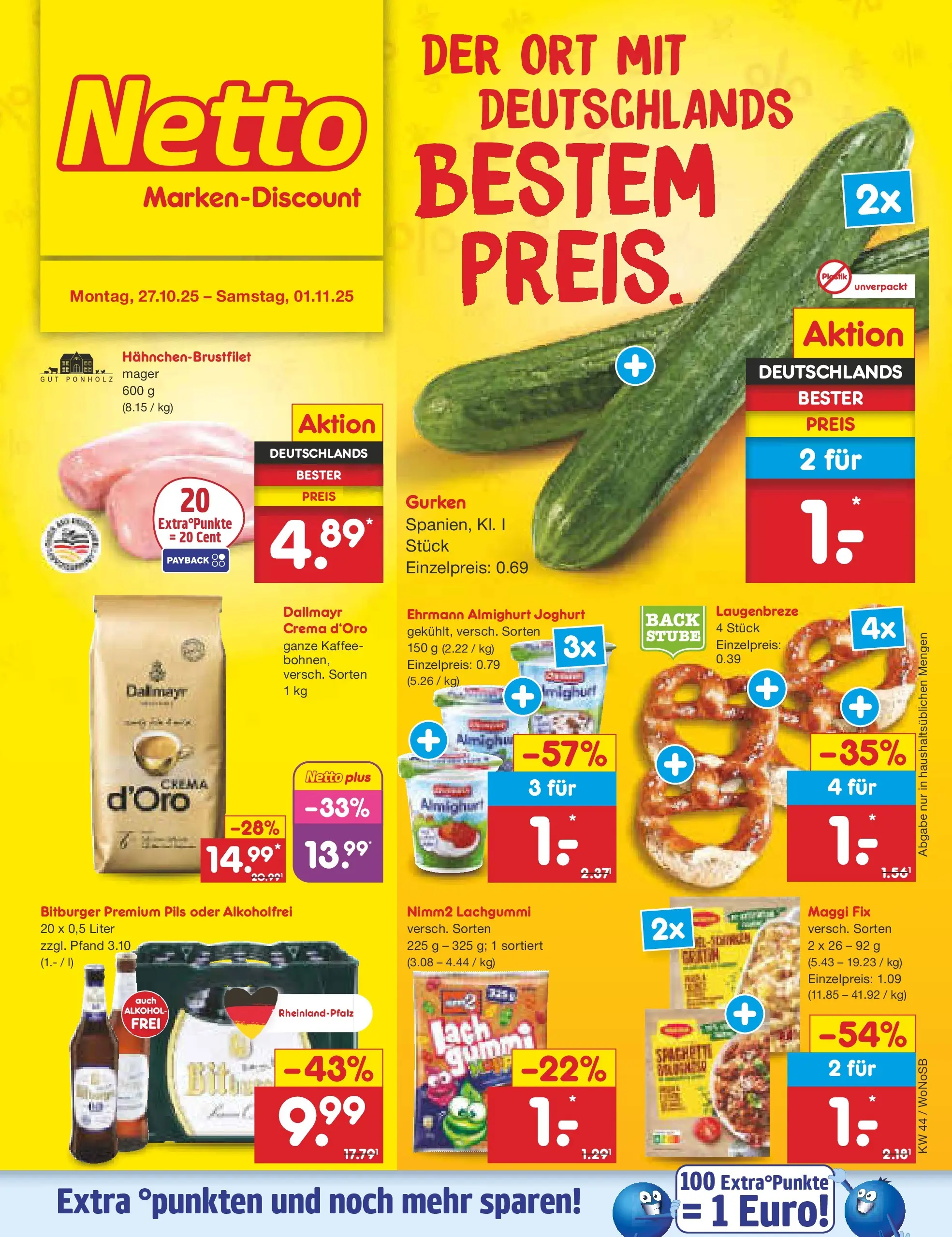 Netto Marken-Discount prospekt Frankfurt (ab 26.10.2025) » Angebote | Seite: 1 | Produkte: Bitburger, Ehrmann almighurt, Maggi, Joghurt Netto Marken-Discount prospekt Frankfurt (ab 26.10.2025) » Angebote | Seite: 1 | Produkte: Bitburger, Ehrmann almighurt, Maggi, Joghurt
