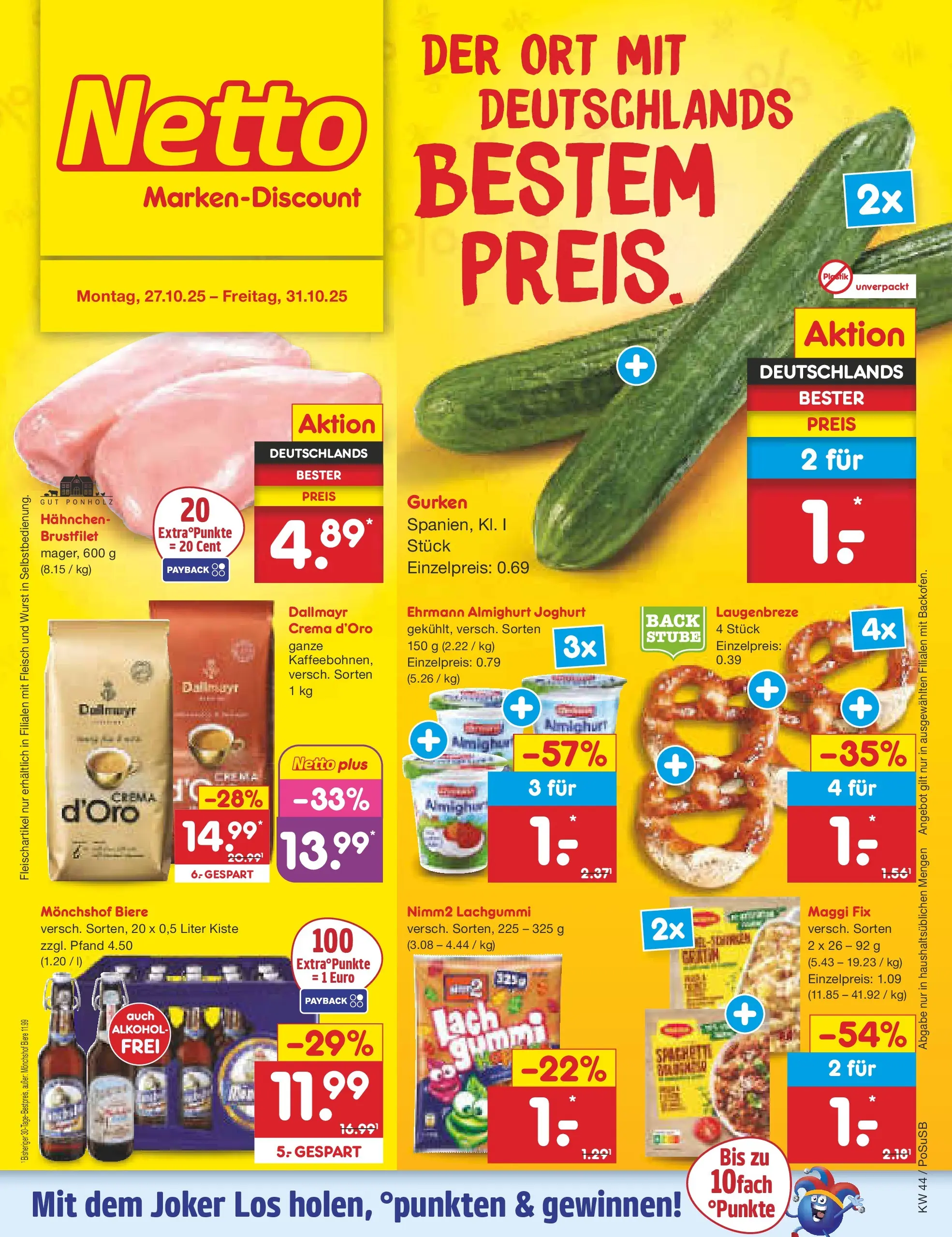 Netto Marken-Discount prospekt Regensburg (ab 26.10.2025) » Angebote | Seite: 1 | Produkte: Monchshof, Maggi, Maggi fix, Fleisch Netto Marken-Discount prospekt Regensburg (ab 26.10.2025) » Angebote | Seite: 1 | Produkte: Monchshof, Maggi, Maggi fix, Fleisch