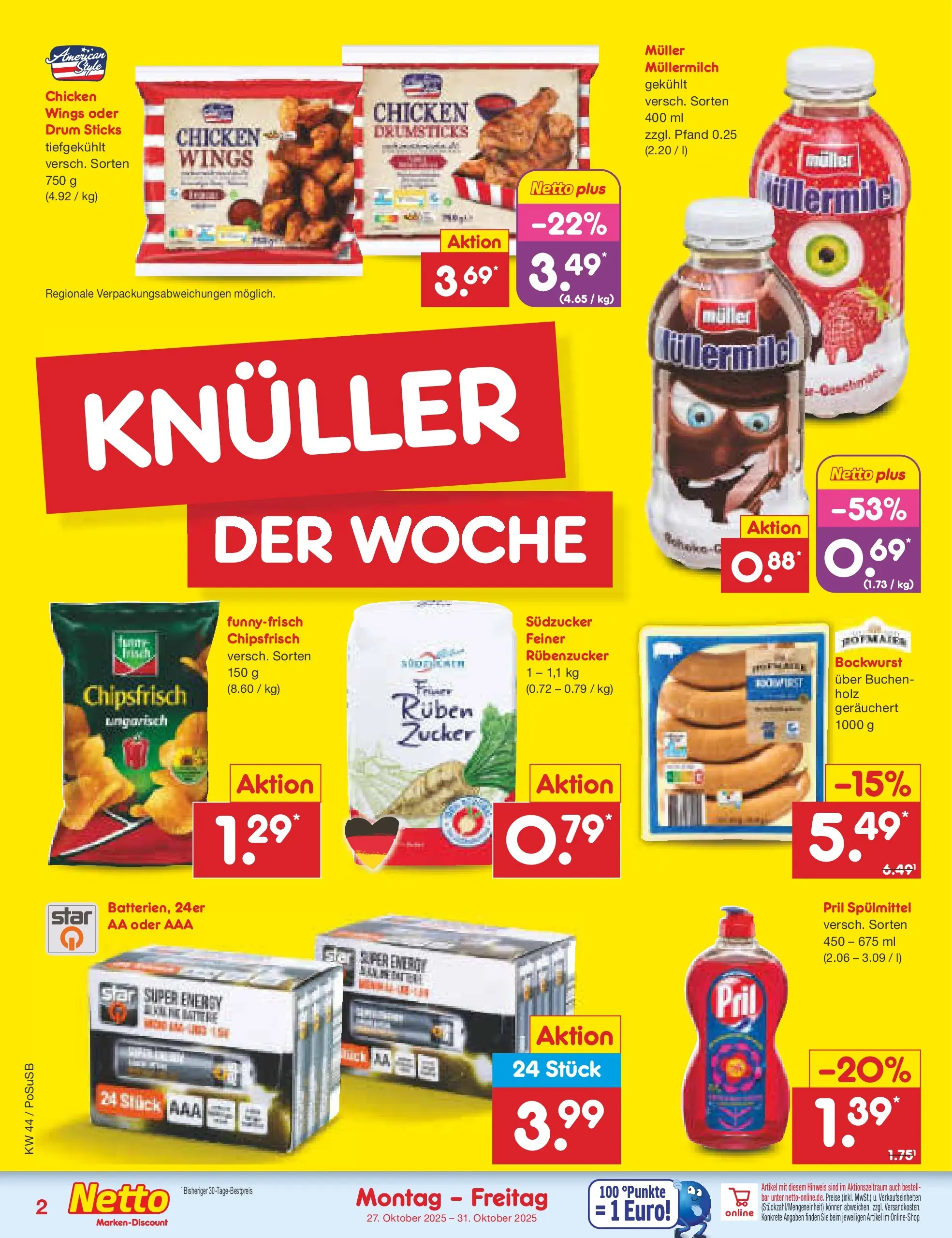 Netto Marken-Discount prospekt Regensburg (ab 26.10.2025) » Angebote | Seite: 2 | Produkte: Energy, Zucker, Müllermilch, Pril Netto Marken-Discount prospekt Regensburg (ab 26.10.2025) » Angebote | Seite: 2 | Produkte: Energy, Zucker, Müllermilch, Pril