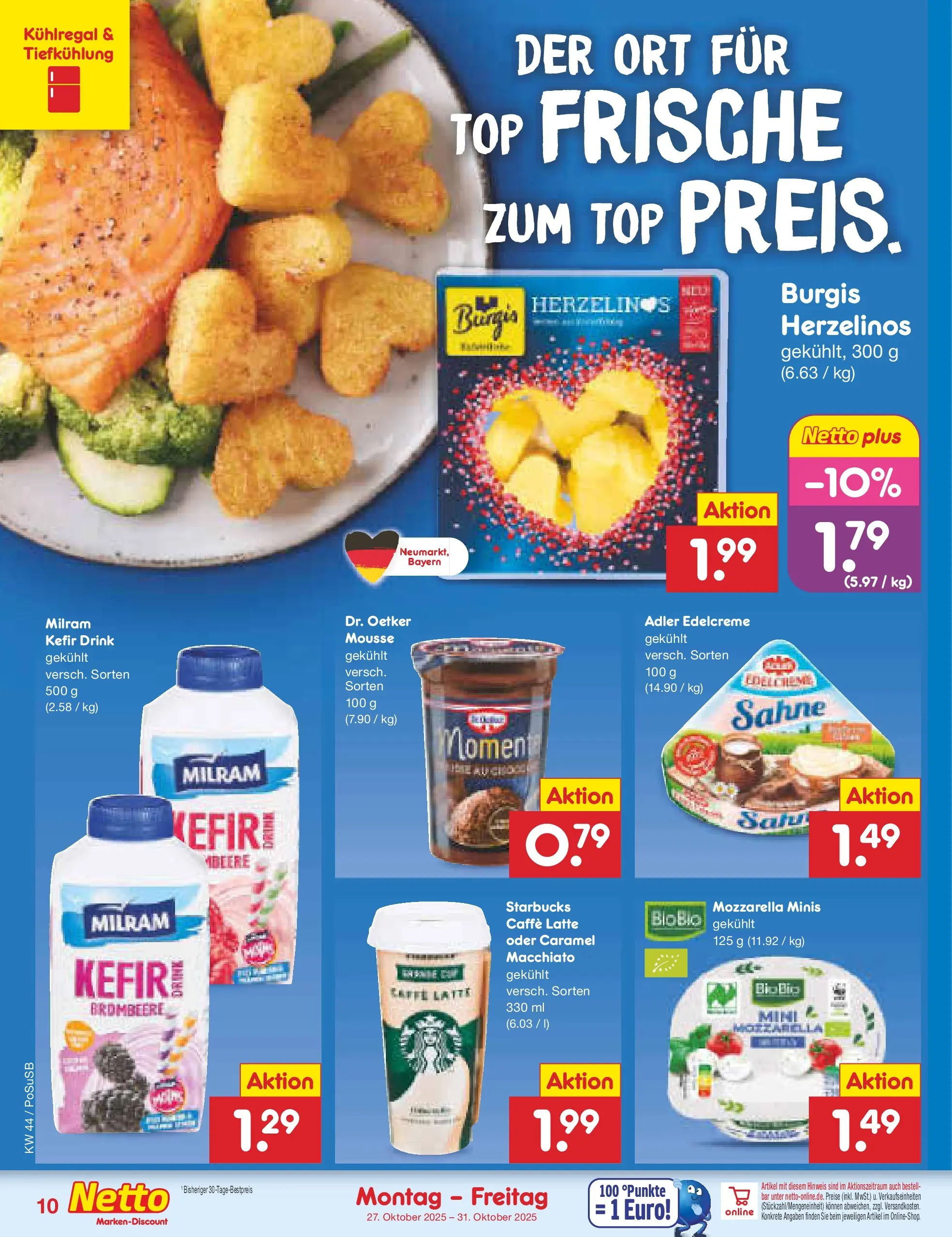 Netto Marken-Discount prospekt Regensburg (ab 26.10.2025) » Angebote | Seite: 12 | Produkte: Top, Kefir, Starbucks, Sahne Netto Marken-Discount prospekt Regensburg (ab 26.10.2025) » Angebote | Seite: 12 | Produkte: Top, Kefir, Starbucks, Sahne