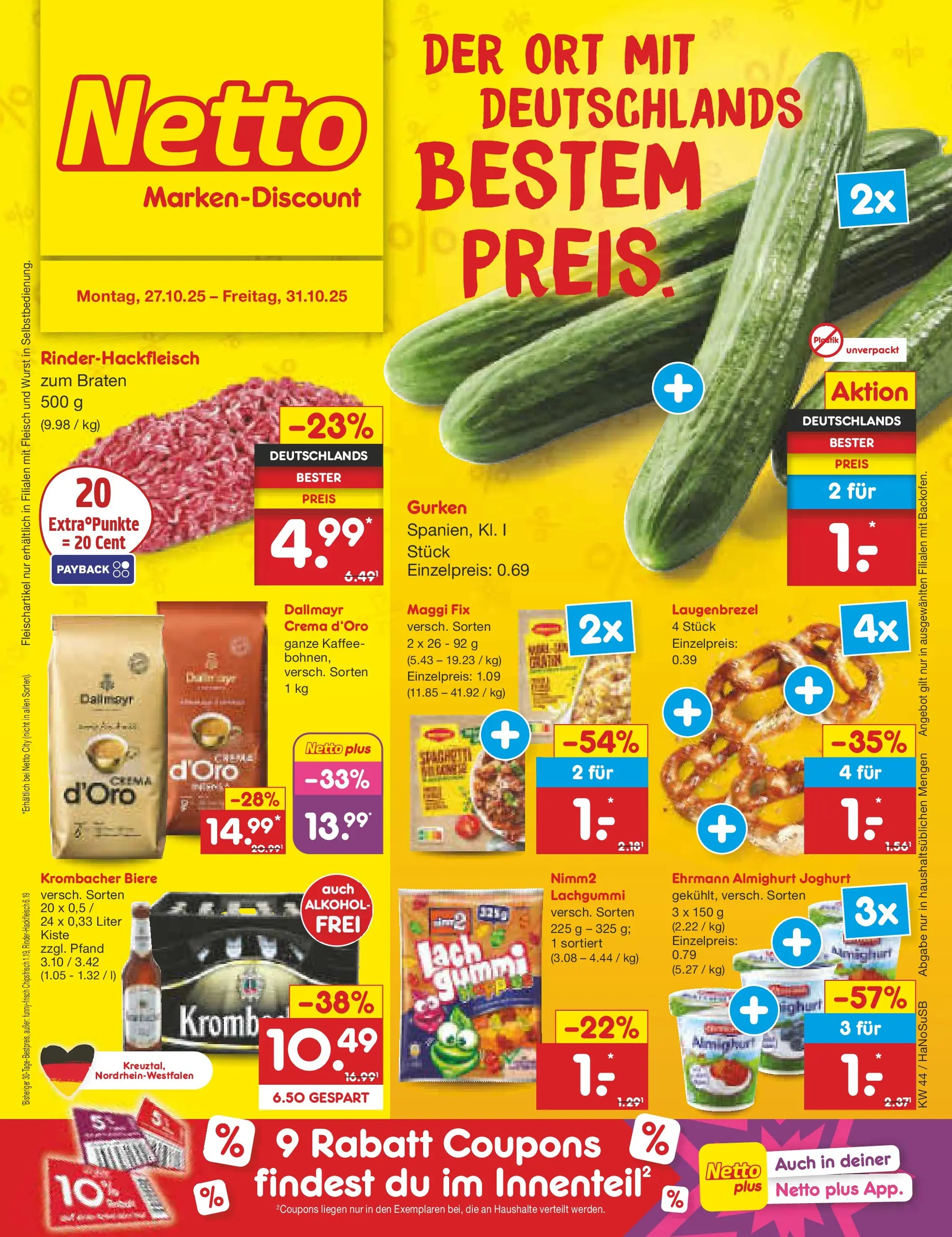 Netto Marken-Discount prospekt Schwerte-Geisecke	 (ab 27.10.2025) » Angebote | Seite: 1 | Produkte: Ehrmann almighurt, Kaffee, Dallmayr, Maggi fix Netto Marken-Discount prospekt Schwerte-Geisecke	 (ab 27.10.2025) » Angebote | Seite: 1 | Produkte: Ehrmann almighurt, Kaffee, Dallmayr, Maggi fix