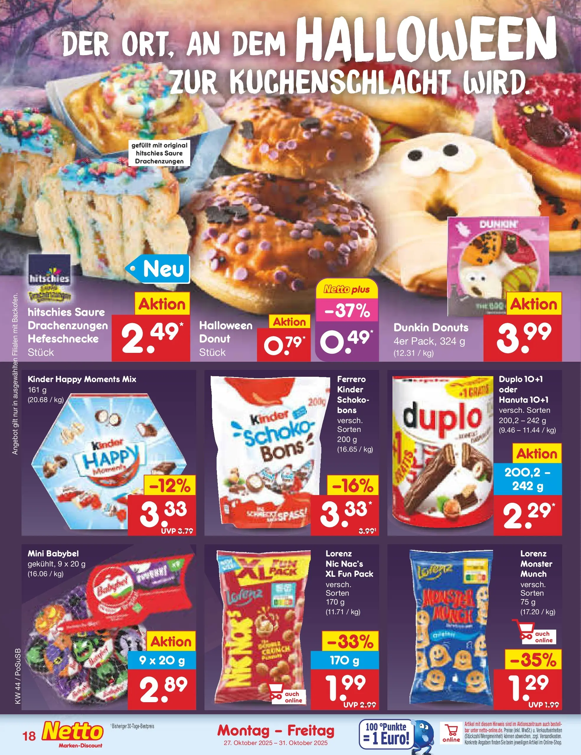 Netto Marken-Discount prospekt Regensburg (ab 26.10.2025) » Angebote | Seite: 20 | Produkte: Ferrero duplo, Donuts, Monster, Babybel Netto Marken-Discount prospekt Regensburg (ab 26.10.2025) » Angebote | Seite: 20 | Produkte: Ferrero duplo, Donuts, Monster, Babybel