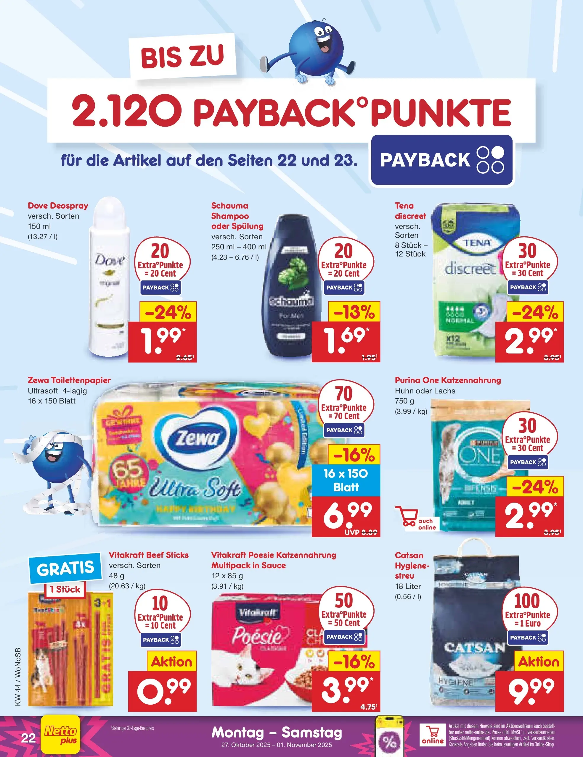 Netto Marken-Discount prospekt Frankfurt (ab 26.10.2025) » Angebote | Seite: 24 | Produkte: Purina one, Shampoo, Spülung, Deospray Netto Marken-Discount prospekt Frankfurt (ab 26.10.2025) » Angebote | Seite: 24 | Produkte: Purina one, Shampoo, Spülung, Deospray