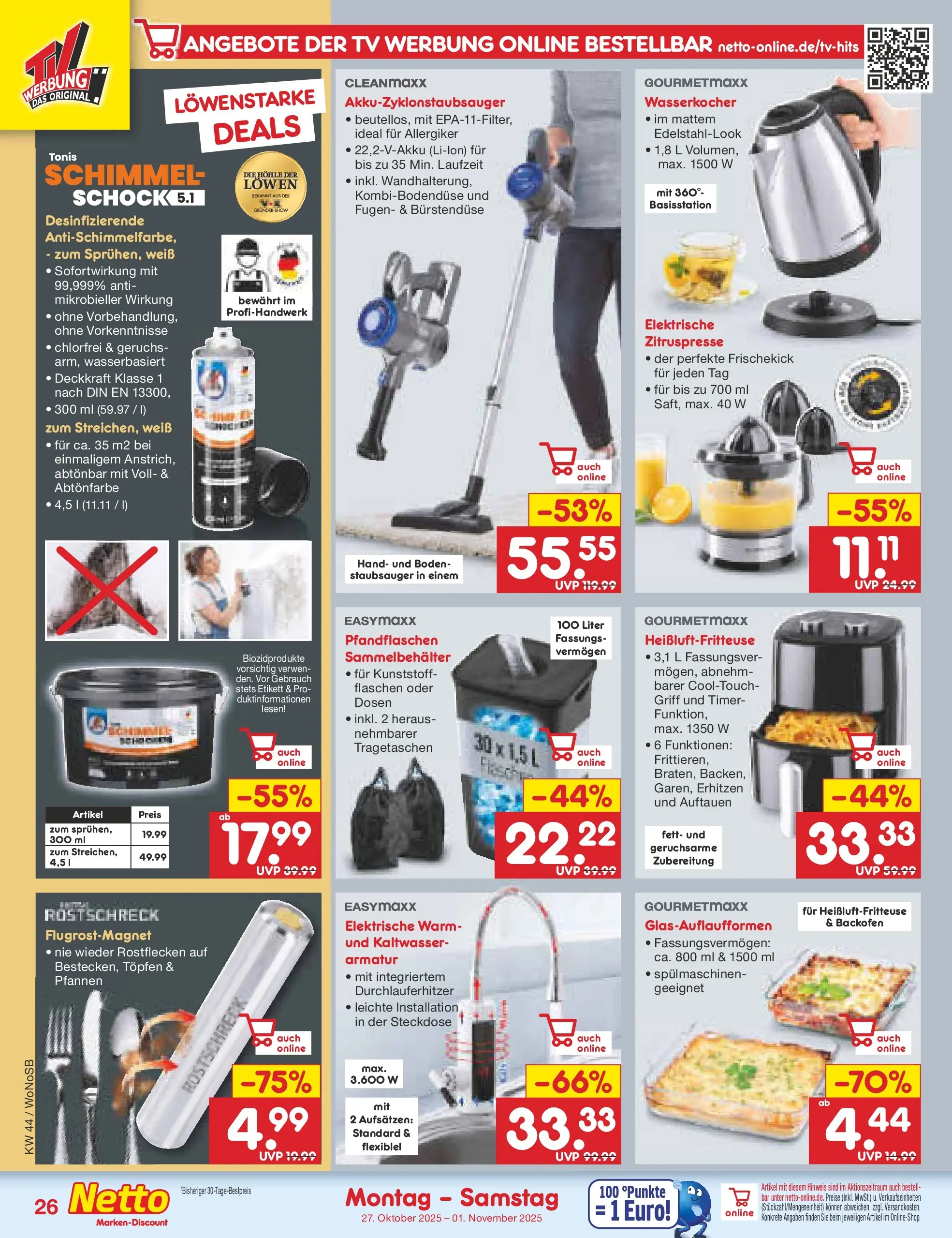 Netto Marken-Discount prospekt Frankfurt (ab 26.10.2025) » Angebote | Seite: 30 | Produkte: Staubsauger, Steckdose, Backofen, Heißluftfritteuse Netto Marken-Discount prospekt Frankfurt (ab 26.10.2025) » Angebote | Seite: 30 | Produkte: Staubsauger, Steckdose, Backofen, Heißluftfritteuse