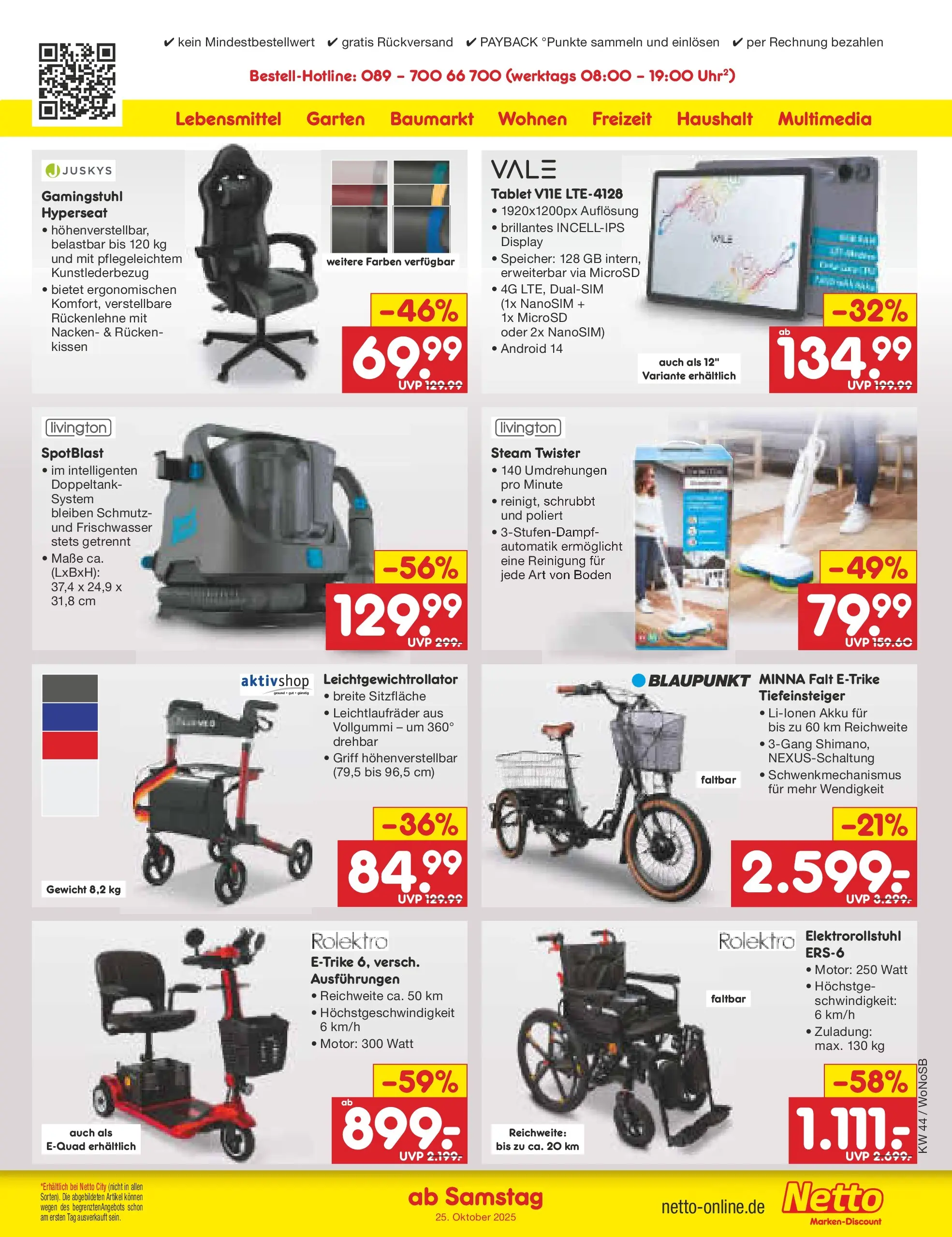 Netto Marken-Discount prospekt Frankfurt (ab 26.10.2025) » Angebote | Seite: 33 | Produkte: Gewicht, Kissen, Gamingstuhl, Tablet Netto Marken-Discount prospekt Frankfurt (ab 26.10.2025) » Angebote | Seite: 33 | Produkte: Gewicht, Kissen, Gamingstuhl, Tablet