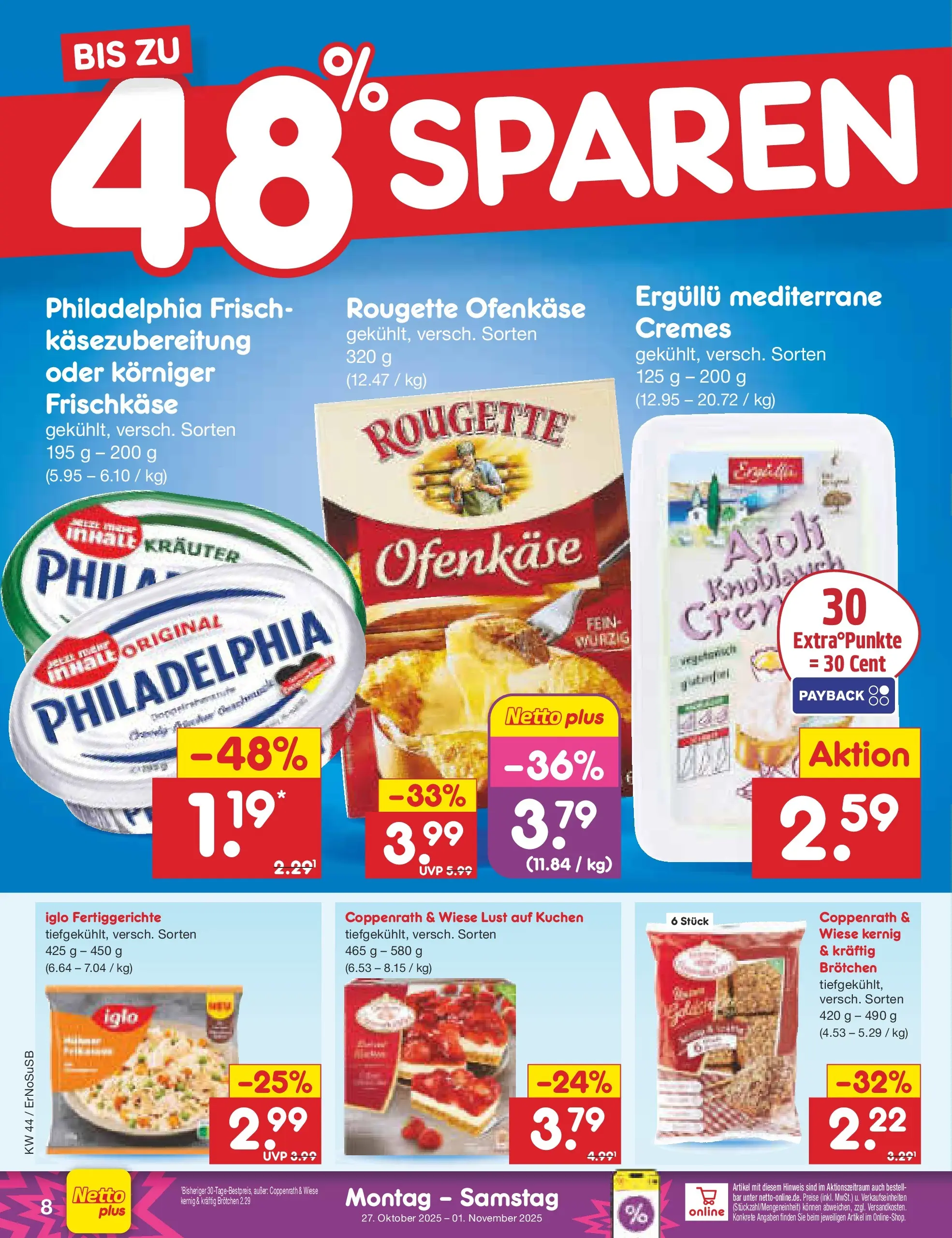 Netto Marken-Discount prospekt Nordhausen	 (ab 27.10.2025) » Angebote | Seite: 14 | Produkte: Iglo, Rougette ofenkase, Knoblauch, Kuchen Netto Marken-Discount prospekt Nordhausen	 (ab 27.10.2025) » Angebote | Seite: 14 | Produkte: Iglo, Rougette ofenkase, Knoblauch, Kuchen