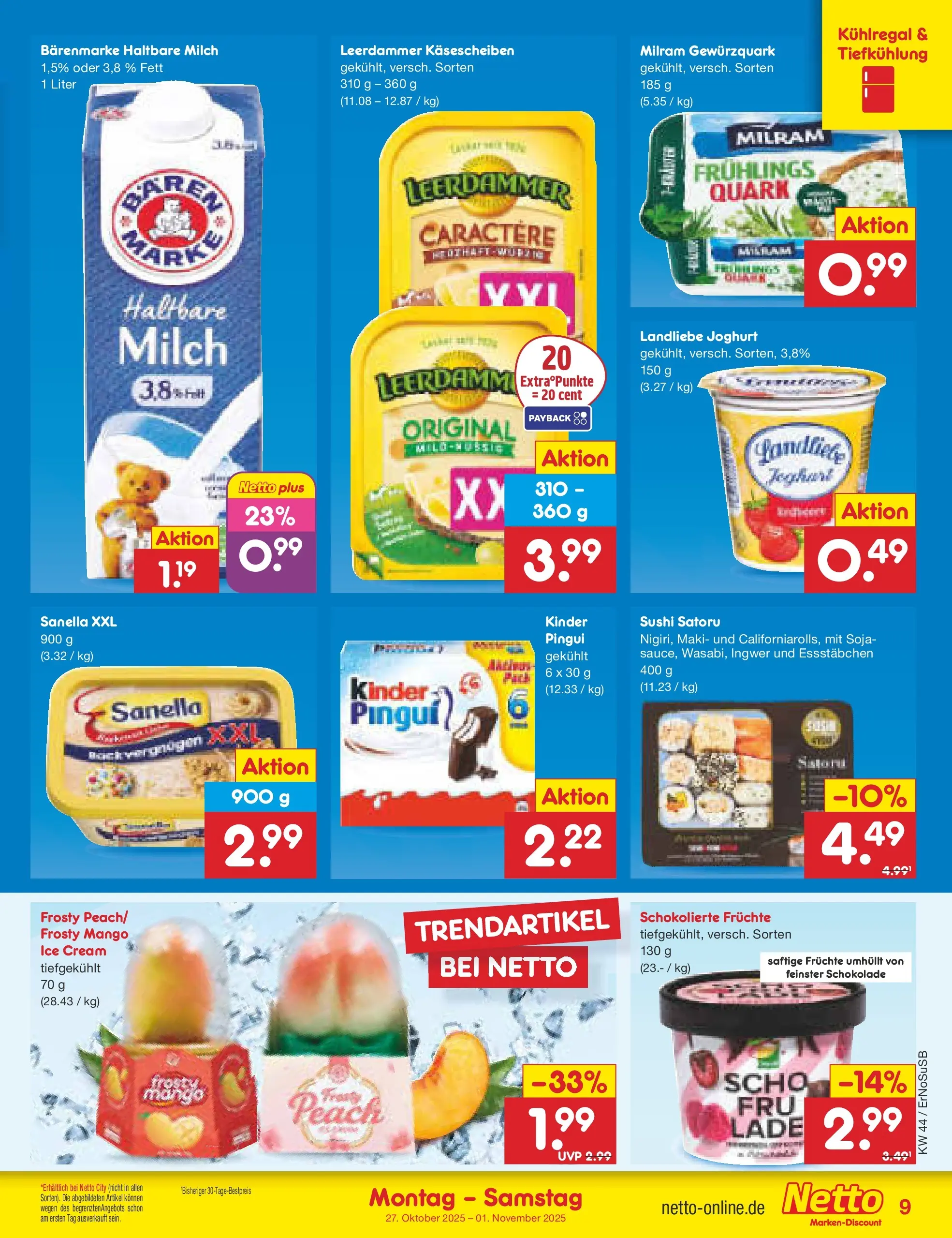 Netto Marken-Discount prospekt Nordhausen	 (ab 27.10.2025) » Angebote | Seite: 15 | Produkte: Joghurt, Haltbare milch, Leerdammer, Sanella Netto Marken-Discount prospekt Nordhausen	 (ab 27.10.2025) » Angebote | Seite: 15 | Produkte: Joghurt, Haltbare milch, Leerdammer, Sanella