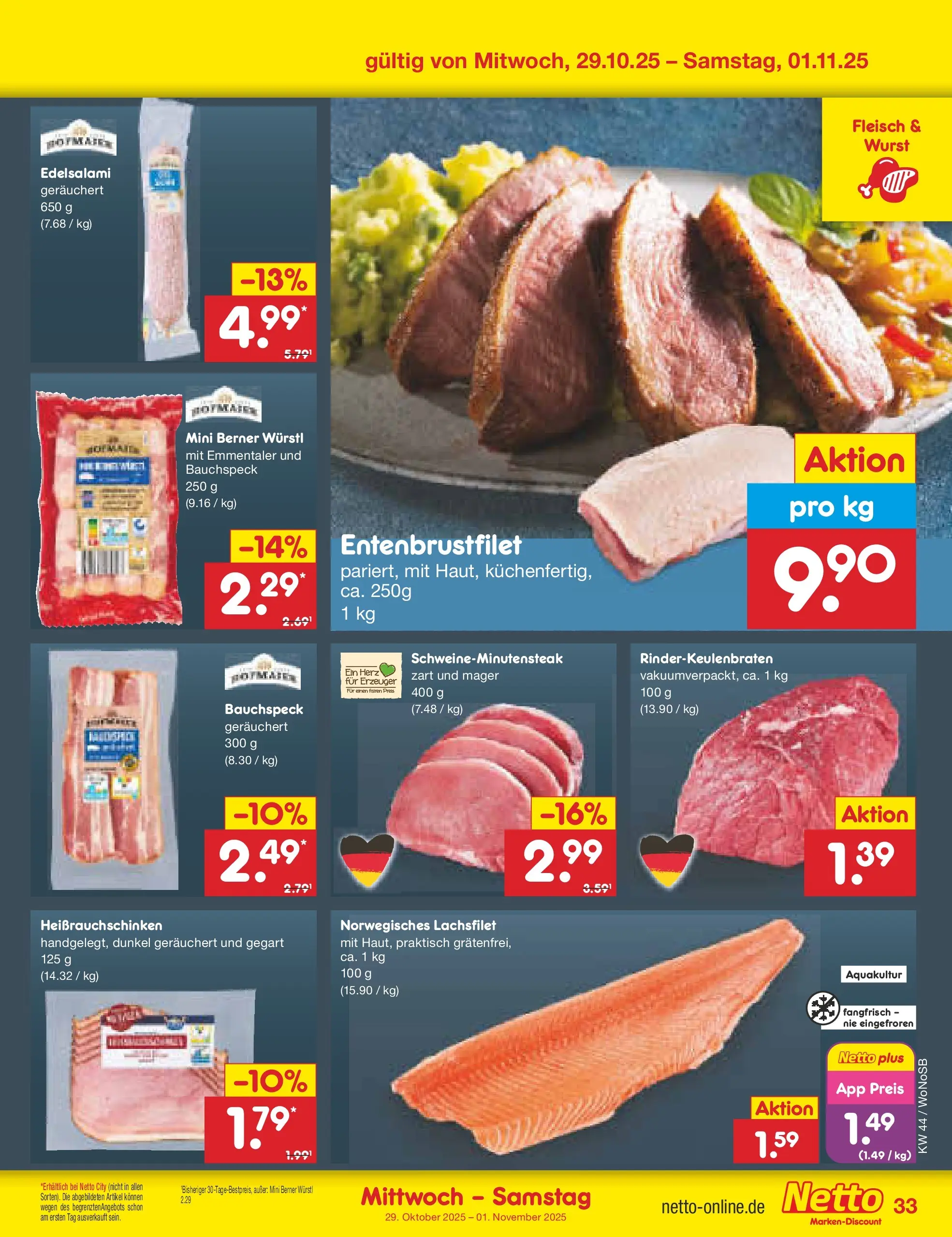 Netto Marken-Discount prospekt Frankfurt (ab 26.10.2025) » Angebote | Seite: 37 | Produkte: Würstl, Wurst, Fleisch Netto Marken-Discount prospekt Frankfurt (ab 26.10.2025) » Angebote | Seite: 37 | Produkte: Würstl, Wurst, Fleisch