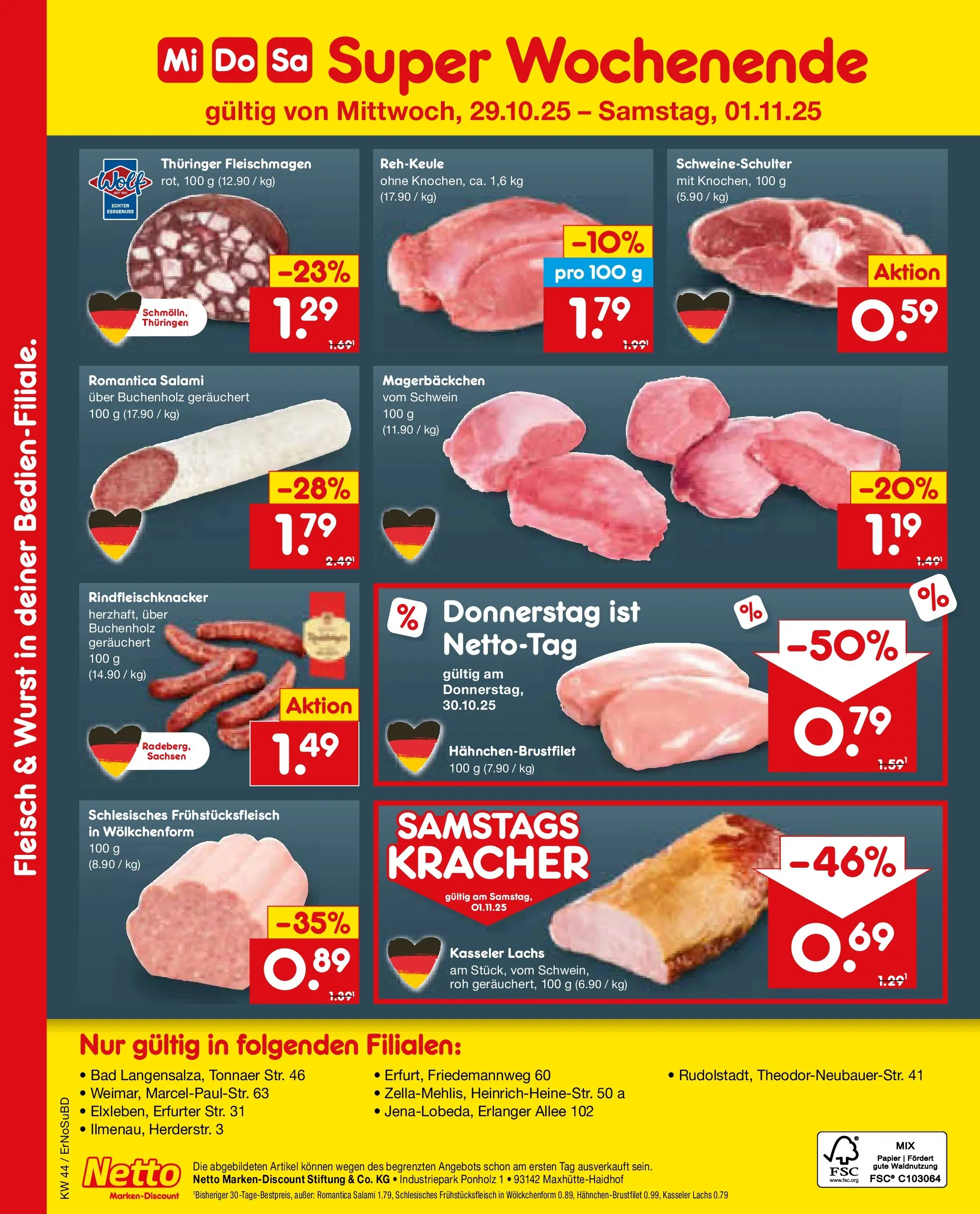 Netto Marken-Discount prospekt Nordhausen	 (ab 27.10.2025) » Angebote | Seite: 11 | Produkte: Bad, Wurst, Salami, Fleisch Netto Marken-Discount prospekt Nordhausen	 (ab 27.10.2025) » Angebote | Seite: 11 | Produkte: Bad, Wurst, Salami, Fleisch