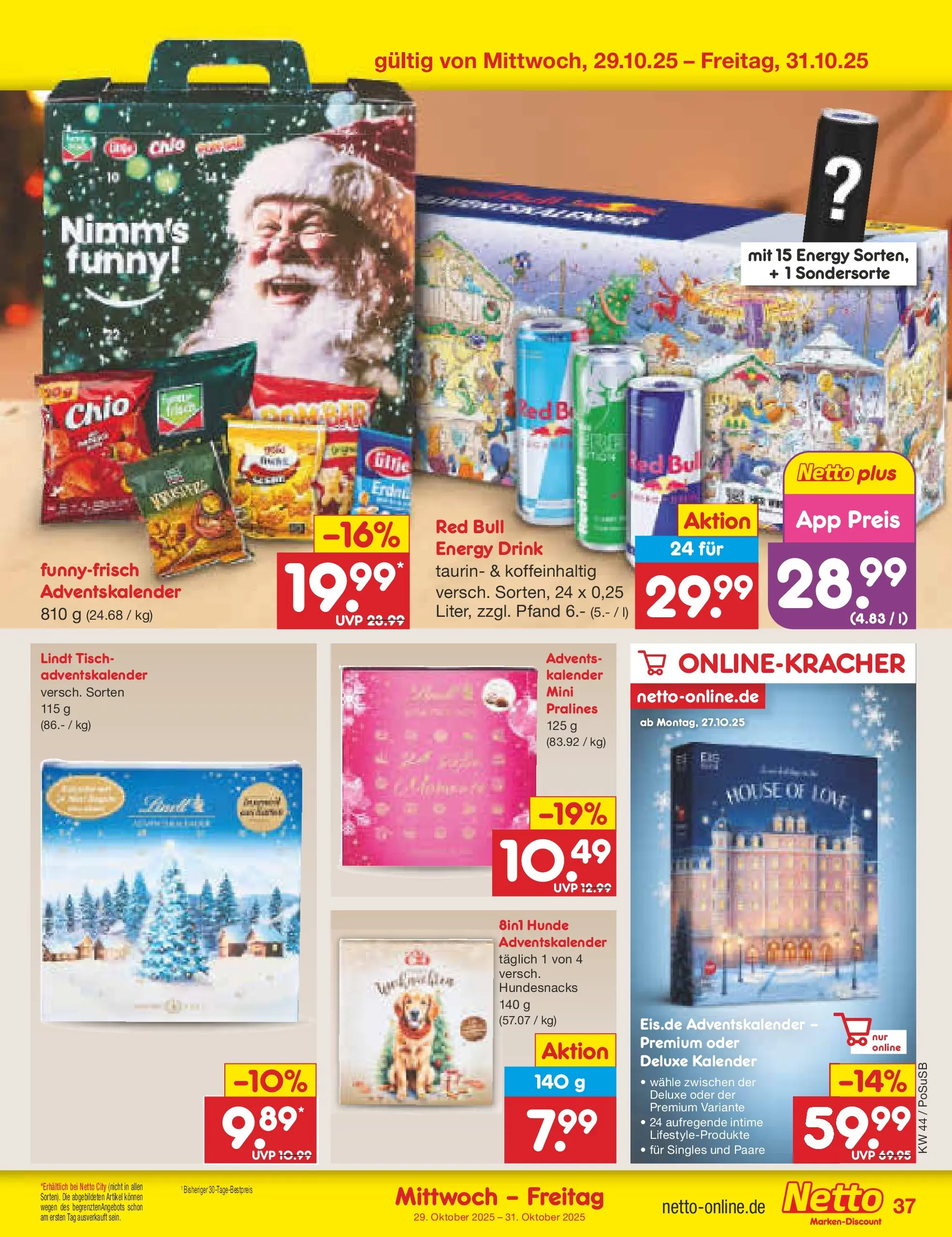 Netto Marken-Discount prospekt Regensburg (ab 26.10.2025) » Angebote | Seite: 41 | Produkte: Red bull, Energy, Tisch, Lindt Netto Marken-Discount prospekt Regensburg (ab 26.10.2025) » Angebote | Seite: 41 | Produkte: Red bull, Energy, Tisch, Lindt