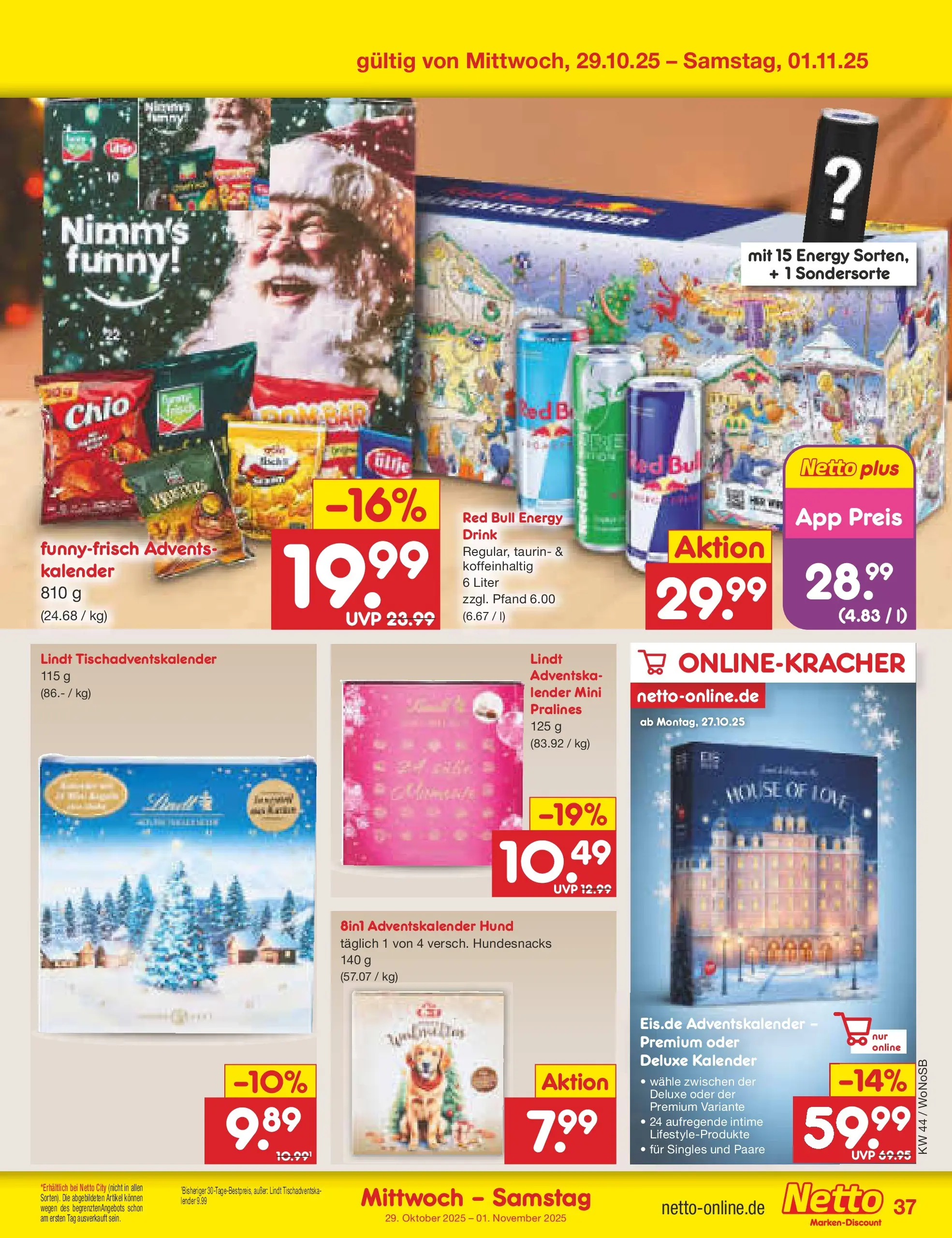 Netto Marken-Discount prospekt Frankfurt (ab 26.10.2025) » Angebote | Seite: 41 | Produkte: Red bull, Energy, Lindt Netto Marken-Discount prospekt Frankfurt (ab 26.10.2025) » Angebote | Seite: 41 | Produkte: Red bull, Energy, Lindt