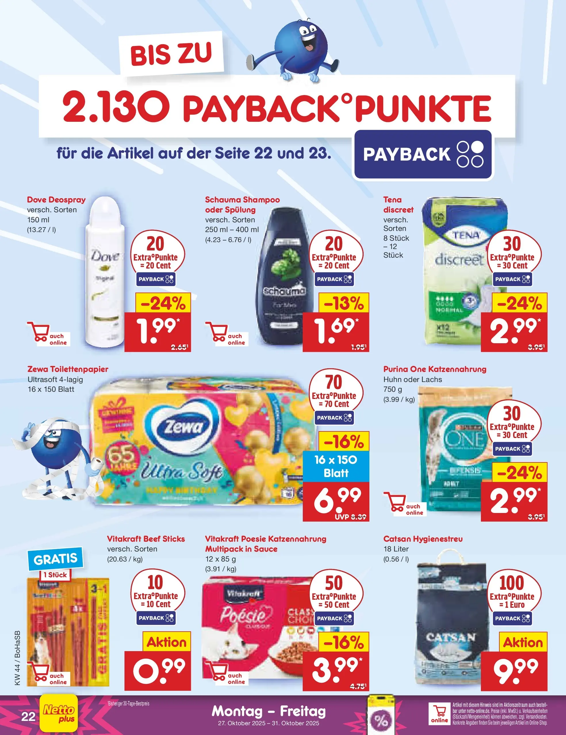 Netto Marken-Discount prospekt Stadtlohn	 (ab 27.10.2025) » Angebote | Seite: 24 | Produkte: Purina one, Zewa, Shampoo, Lachs