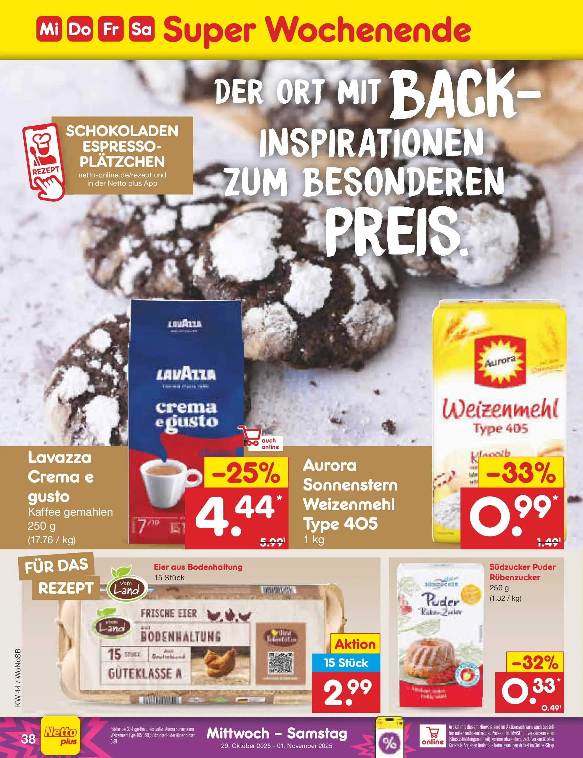 Netto Marken-Discount prospekt Frankfurt (ab 26.10.2025) » Angebote | Seite: 42 | Produkte: Lavazza, Kaffee, Puder, Weizenmehl Netto Marken-Discount prospekt Frankfurt (ab 26.10.2025) » Angebote | Seite: 42 | Produkte: Lavazza, Kaffee, Puder, Weizenmehl