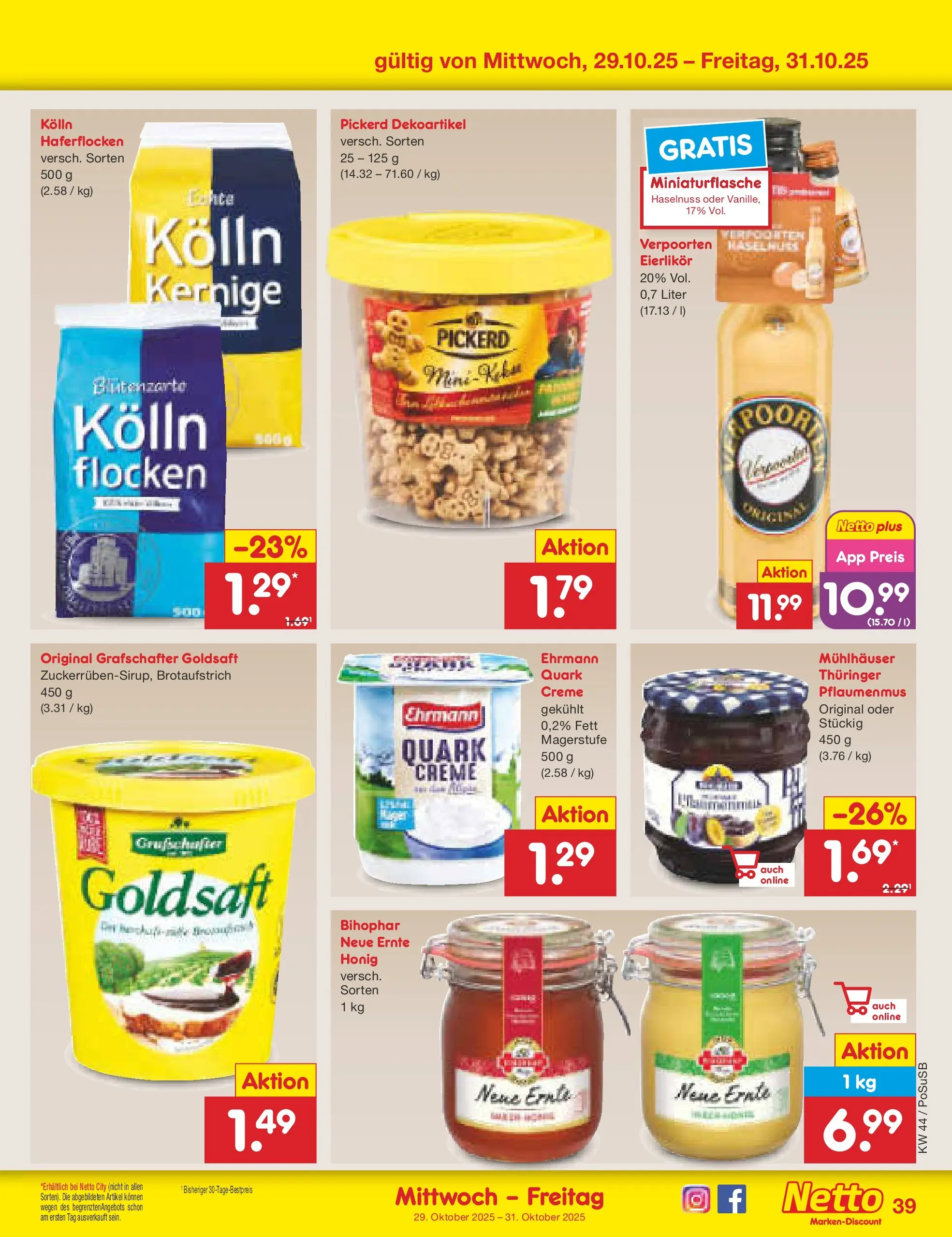 Netto Marken-Discount prospekt Regensburg (ab 26.10.2025) » Angebote | Seite: 43 | Produkte: Kolln, Quark, Creme, Flocken Netto Marken-Discount prospekt Regensburg (ab 26.10.2025) » Angebote | Seite: 43 | Produkte: Kolln, Quark, Creme, Flocken