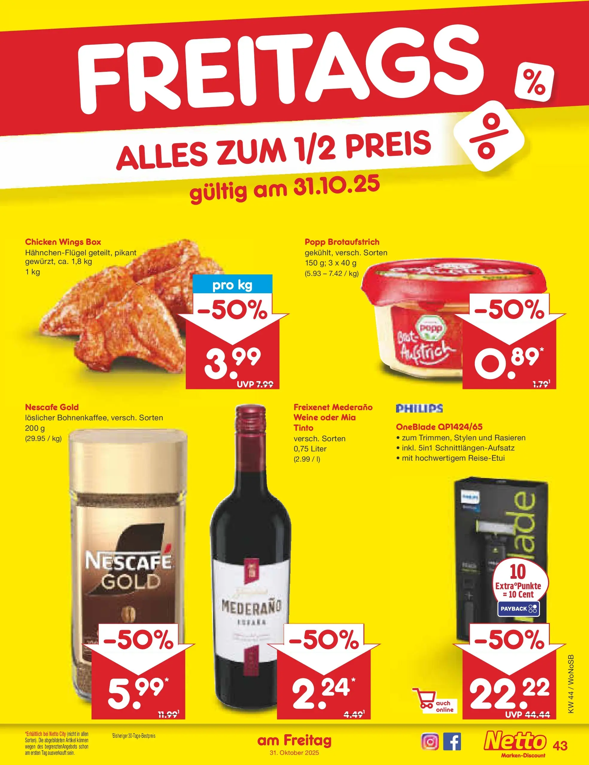 Netto Marken-Discount prospekt Frankfurt (ab 26.10.2025) » Angebote | Seite: 47 | Produkte: Philips, Freixenet, Box, Freixenet mederano Netto Marken-Discount prospekt Frankfurt (ab 26.10.2025) » Angebote | Seite: 47 | Produkte: Philips, Freixenet, Box, Freixenet mederano