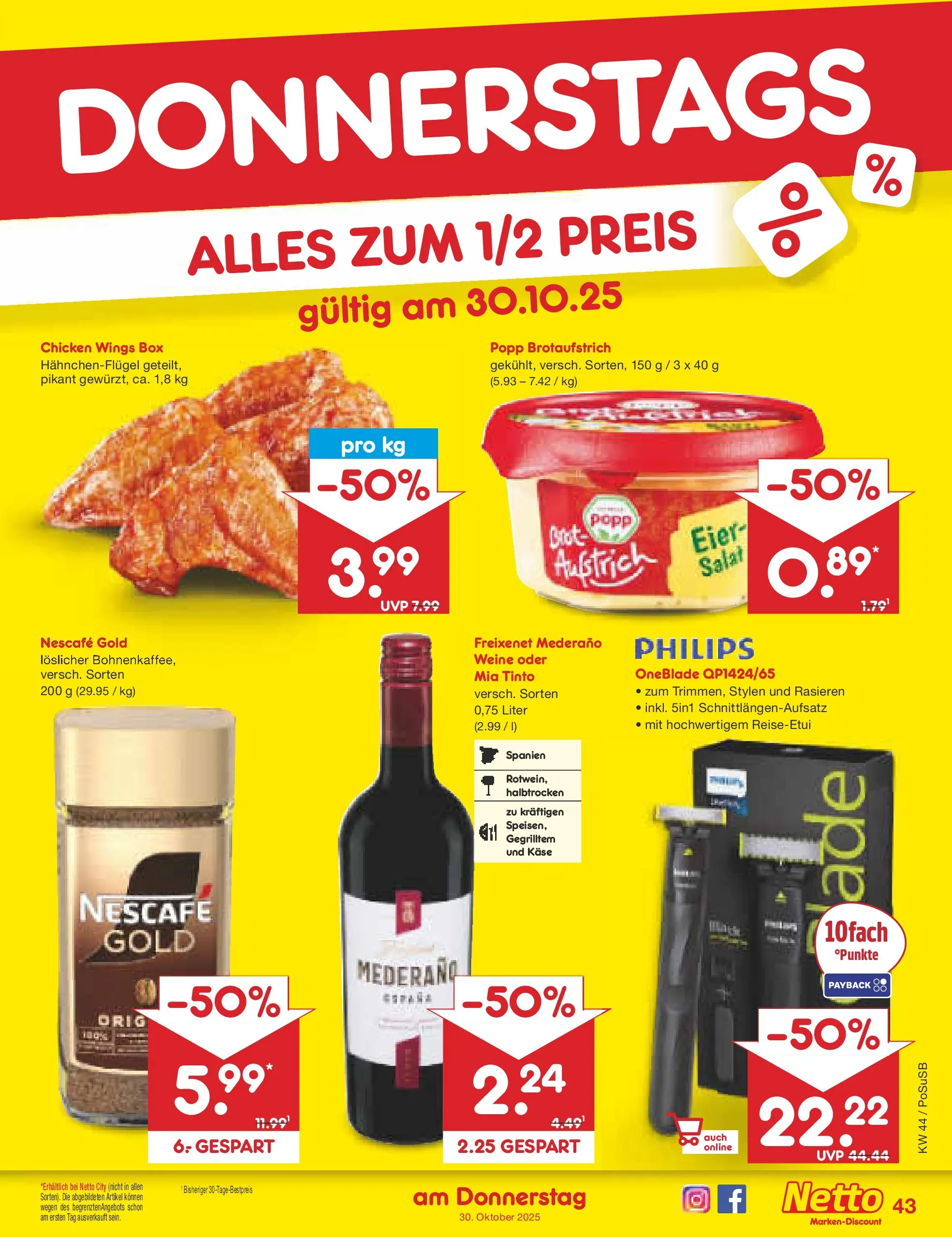 Netto Marken-Discount prospekt Regensburg (ab 26.10.2025) » Angebote | Seite: 47 | Produkte: Philips, Freixenet, Box, Nescafe gold Netto Marken-Discount prospekt Regensburg (ab 26.10.2025) » Angebote | Seite: 47 | Produkte: Philips, Freixenet, Box, Nescafe gold