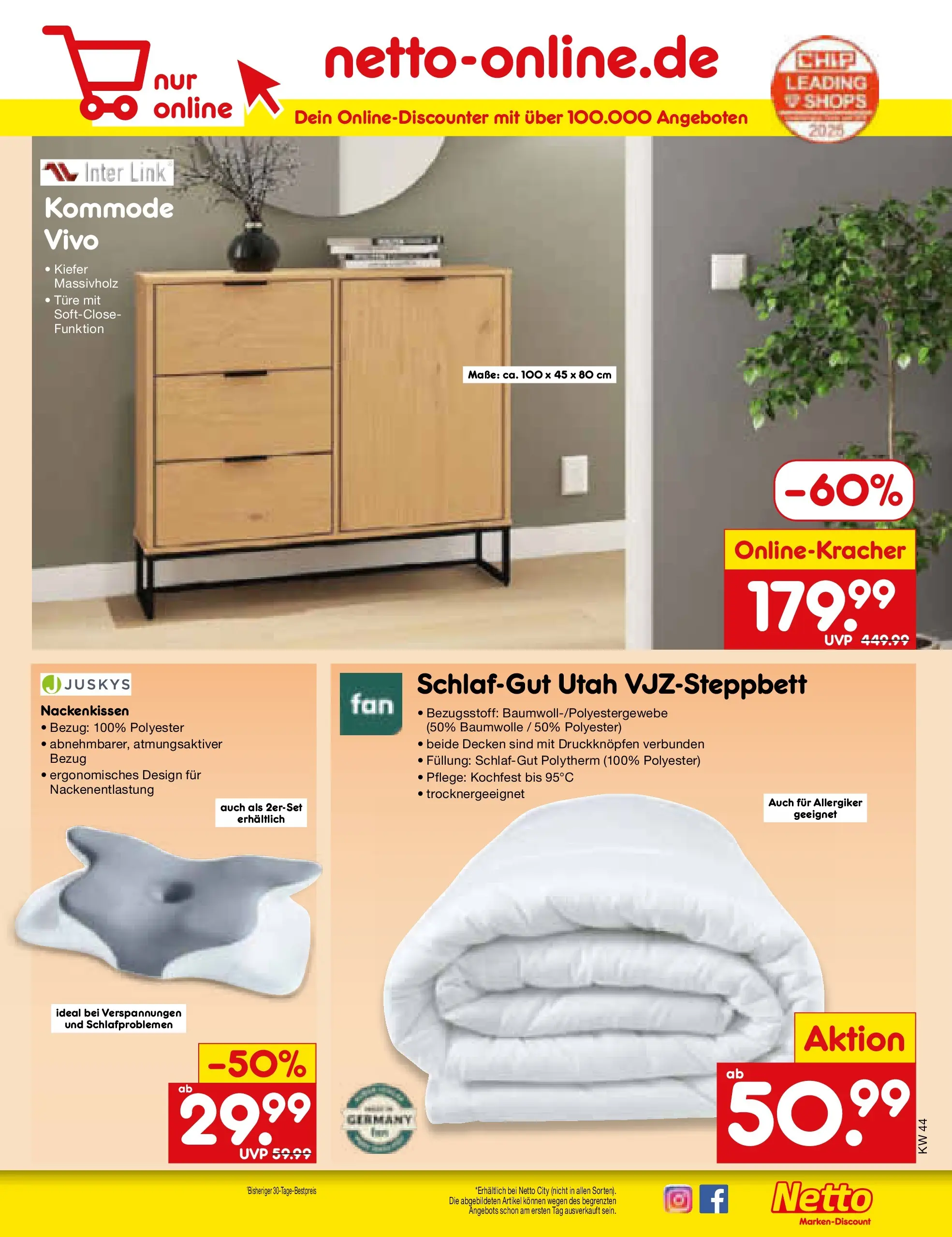 Netto Marken-Discount prospekt Frankfurt (ab 26.10.2025) » Angebote | Seite: 61 | Produkte: Vivo, Kommode Netto Marken-Discount prospekt Frankfurt (ab 26.10.2025) » Angebote | Seite: 61 | Produkte: Vivo, Kommode