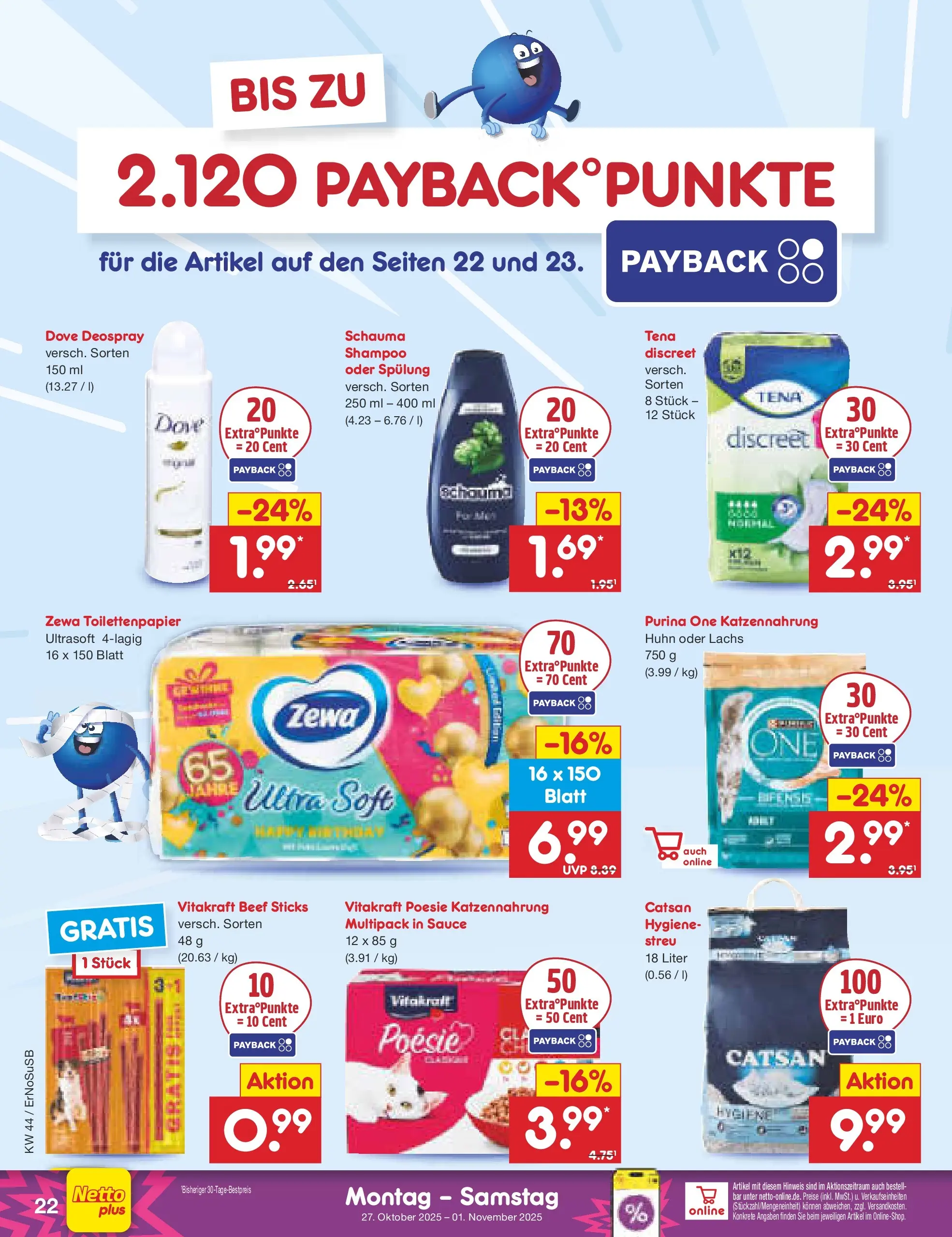 Netto Marken-Discount prospekt Nordhausen	 (ab 27.10.2025) » Angebote | Seite: 28 | Produkte: Purina one, Zewa, Spülung, Deospray Netto Marken-Discount prospekt Nordhausen	 (ab 27.10.2025) » Angebote | Seite: 28 | Produkte: Purina one, Zewa, Spülung, Deospray