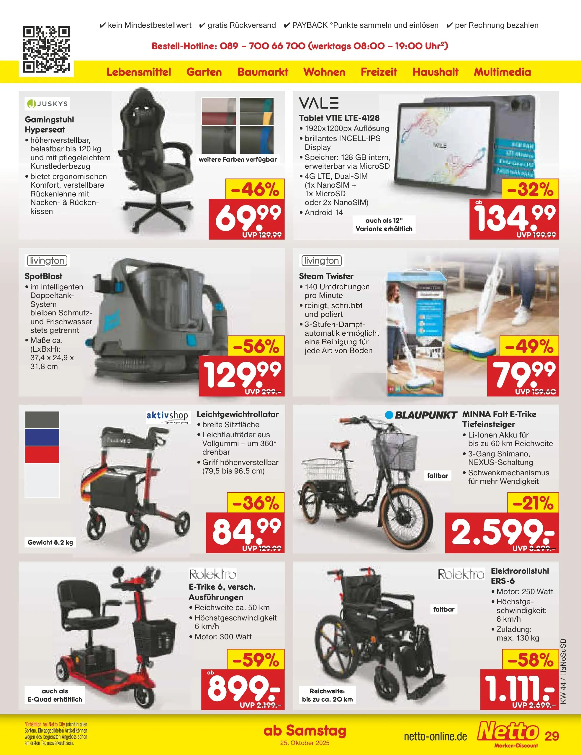 Netto Marken-Discount prospekt Schwerte-Geisecke	 (ab 27.10.2025) » Angebote | Seite: 33 | Produkte: Gewicht, Kissen, Gamingstuhl, Tablet Netto Marken-Discount prospekt Schwerte-Geisecke	 (ab 27.10.2025) » Angebote | Seite: 33 | Produkte: Gewicht, Kissen, Gamingstuhl, Tablet