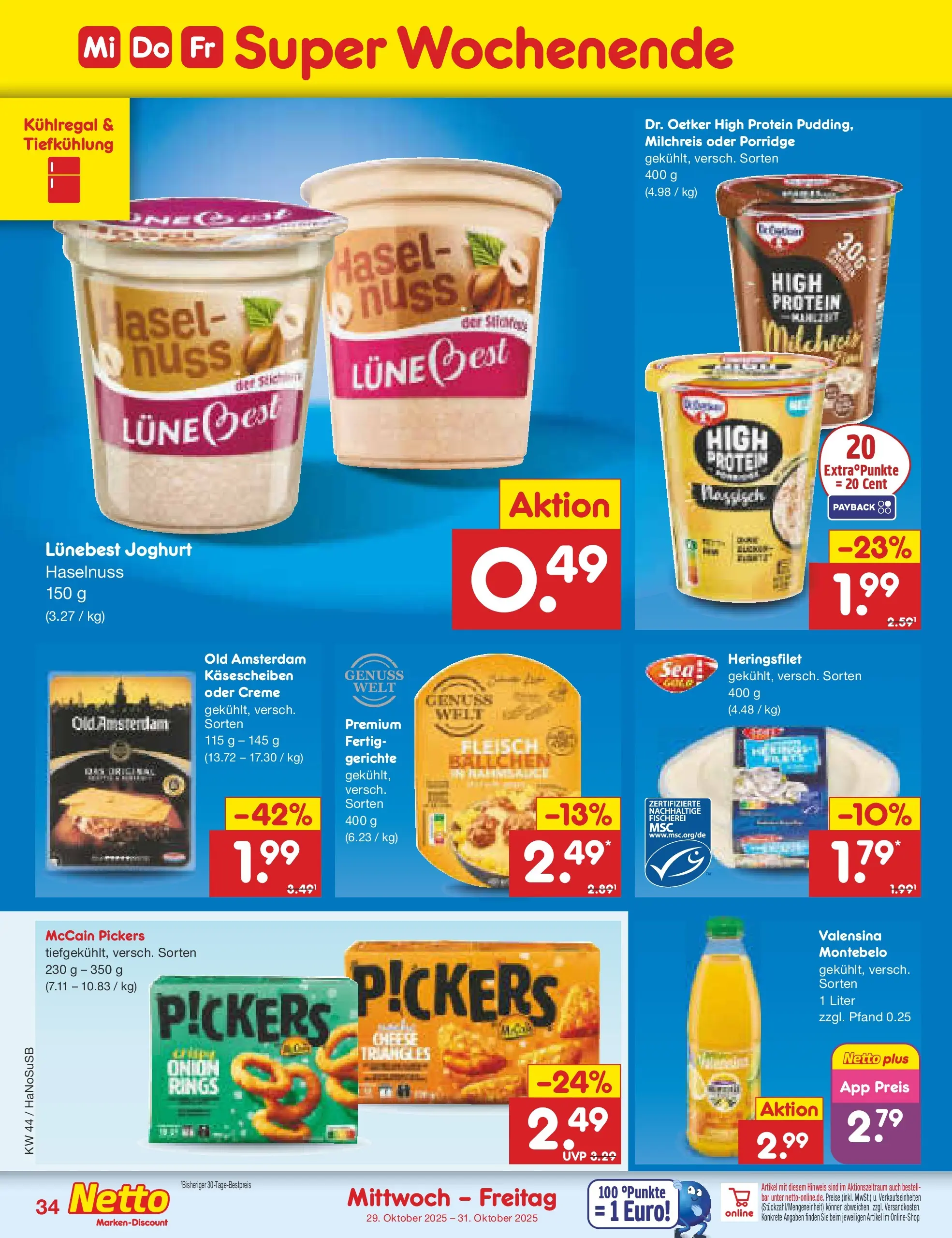 Netto Marken-Discount prospekt Schwerte-Geisecke	 (ab 27.10.2025) » Angebote | Seite: 38 | Produkte: Joghurt, McCain, Creme, Valensina Netto Marken-Discount prospekt Schwerte-Geisecke	 (ab 27.10.2025) » Angebote | Seite: 38 | Produkte: Joghurt, McCain, Creme, Valensina