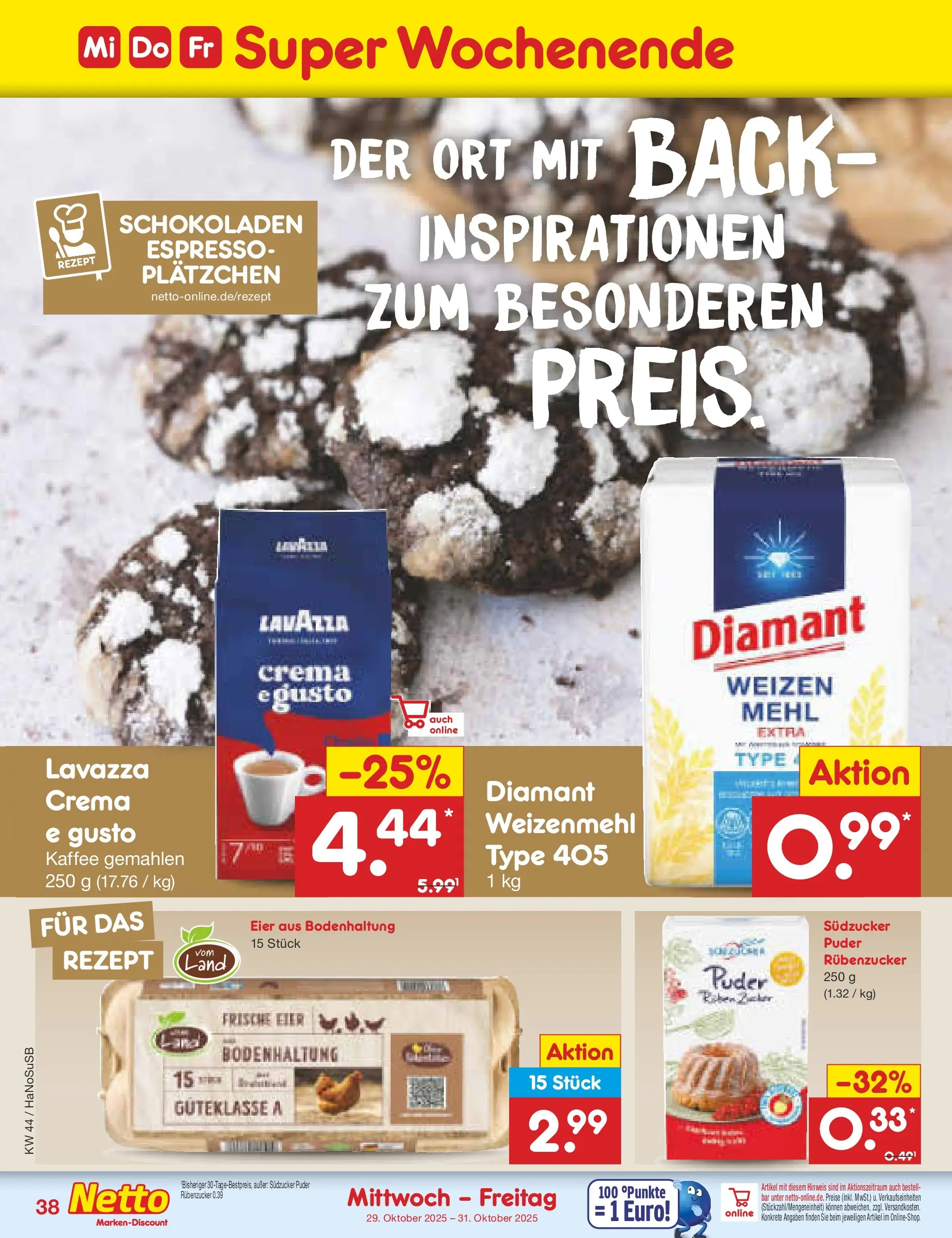Netto Marken-Discount prospekt Schwerte-Geisecke	 (ab 27.10.2025) » Angebote | Seite: 42 | Produkte: Lavazza, Mehl, Puder, Weizenmehl Netto Marken-Discount prospekt Schwerte-Geisecke	 (ab 27.10.2025) » Angebote | Seite: 42 | Produkte: Lavazza, Mehl, Puder, Weizenmehl