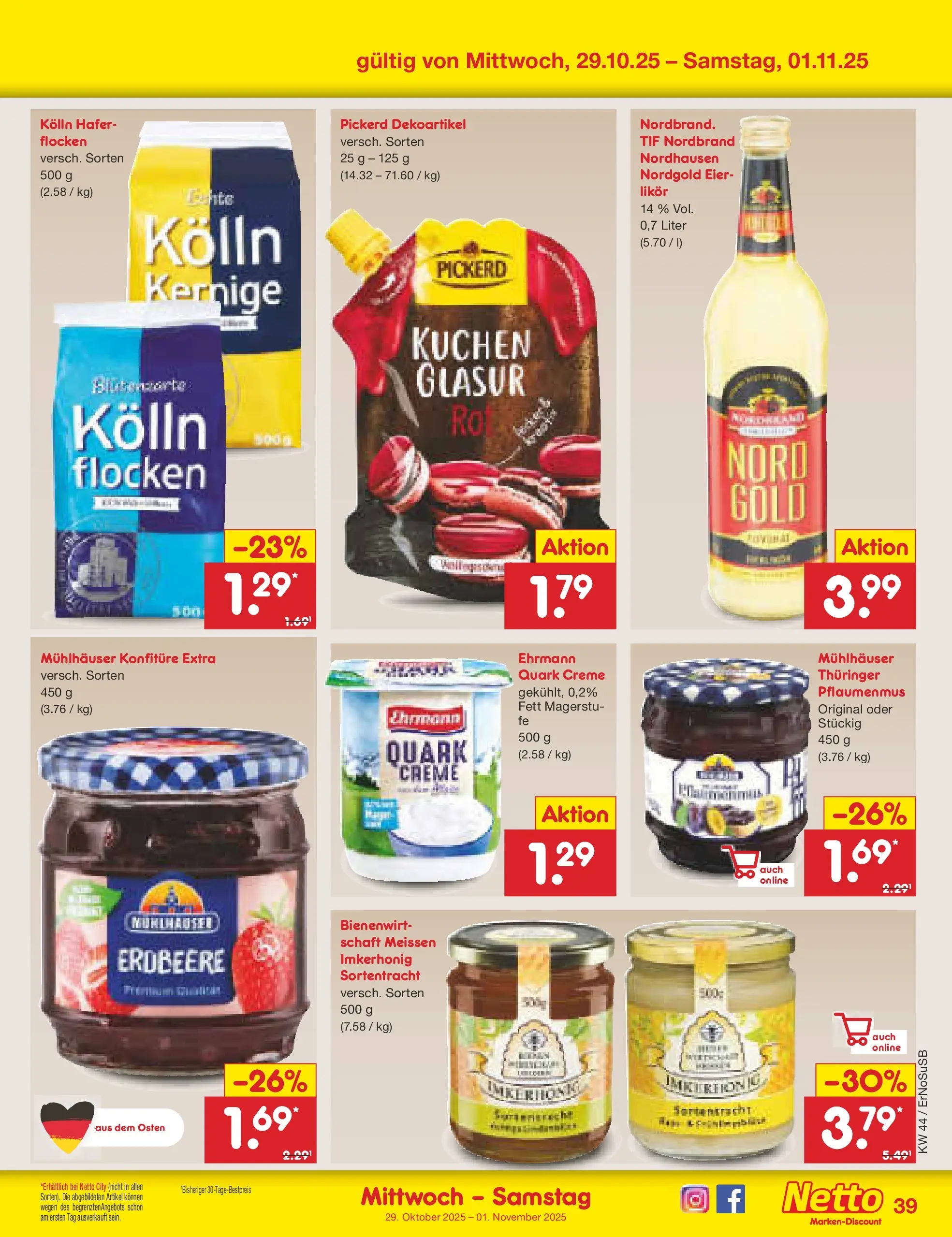 Netto Marken-Discount prospekt Nordhausen	 (ab 27.10.2025) » Angebote | Seite: 47 | Produkte: Kolln, Quark, Creme, Kuchen Netto Marken-Discount prospekt Nordhausen	 (ab 27.10.2025) » Angebote | Seite: 47 | Produkte: Kolln, Quark, Creme, Kuchen
