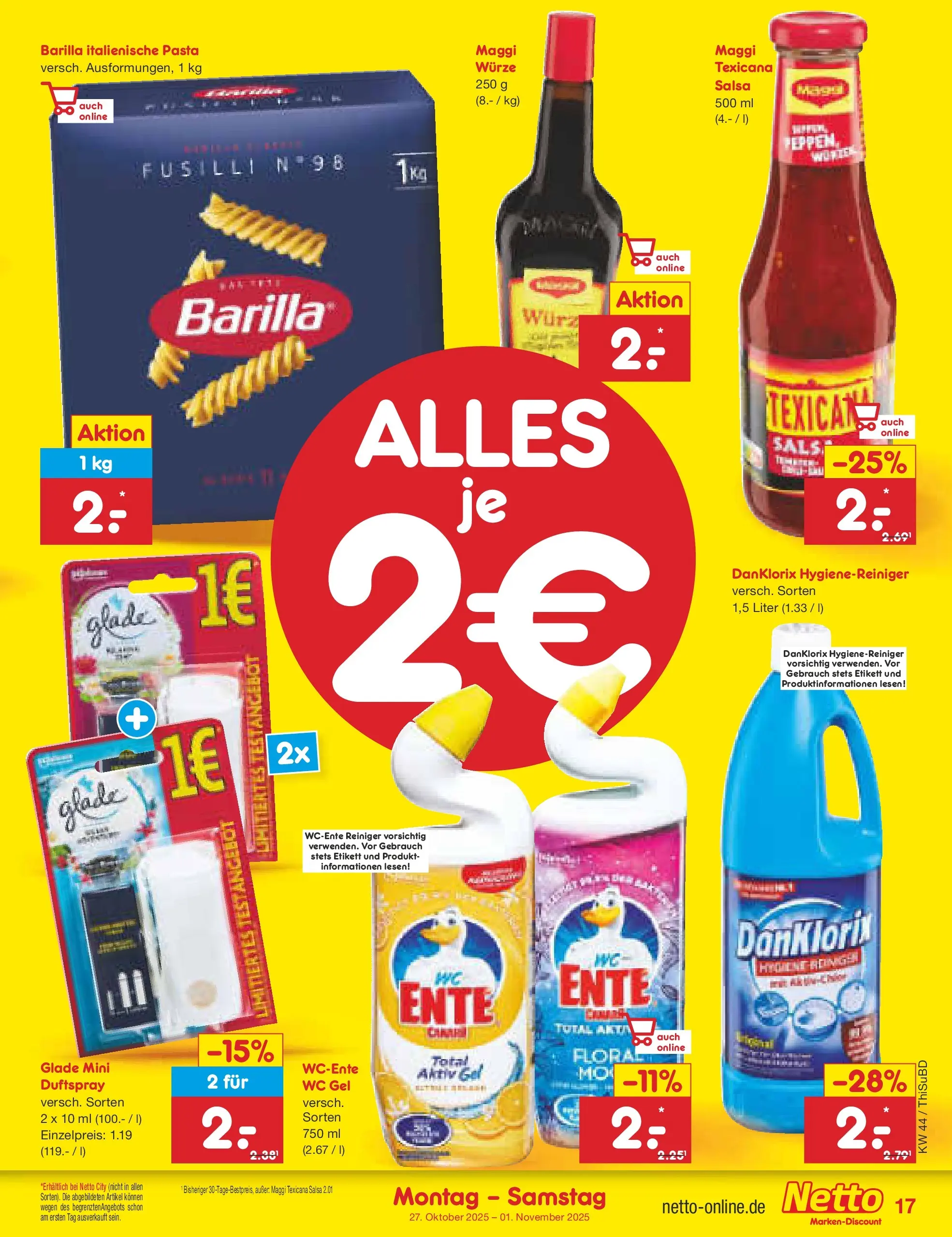 Netto Marken-Discount prospekt Thiendorf	 (ab 27.10.2025) » Angebote | Seite: 19 | Produkte: Maggi, Barilla, Pasta, Ente Netto Marken-Discount prospekt Thiendorf	 (ab 27.10.2025) » Angebote | Seite: 19 | Produkte: Maggi, Barilla, Pasta, Ente