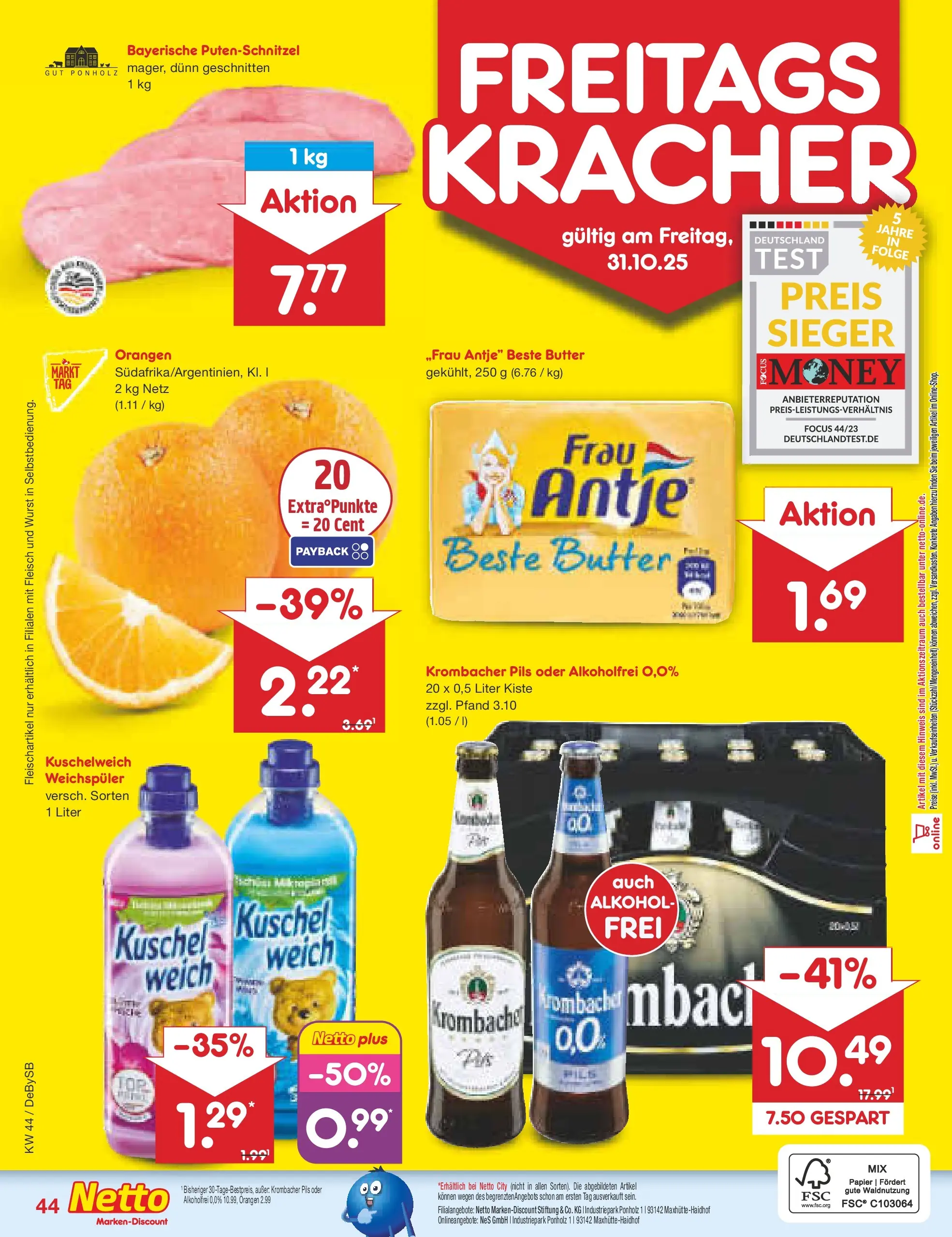 Netto Marken-Discount prospekt Thierhaupten	 (ab 27.10.2025) » Angebote | Seite: 48 | Produkte: Butter, Orangen, Weichspüler, Krombacher Netto Marken-Discount prospekt Thierhaupten	 (ab 27.10.2025) » Angebote | Seite: 48 | Produkte: Butter, Orangen, Weichspüler, Krombacher