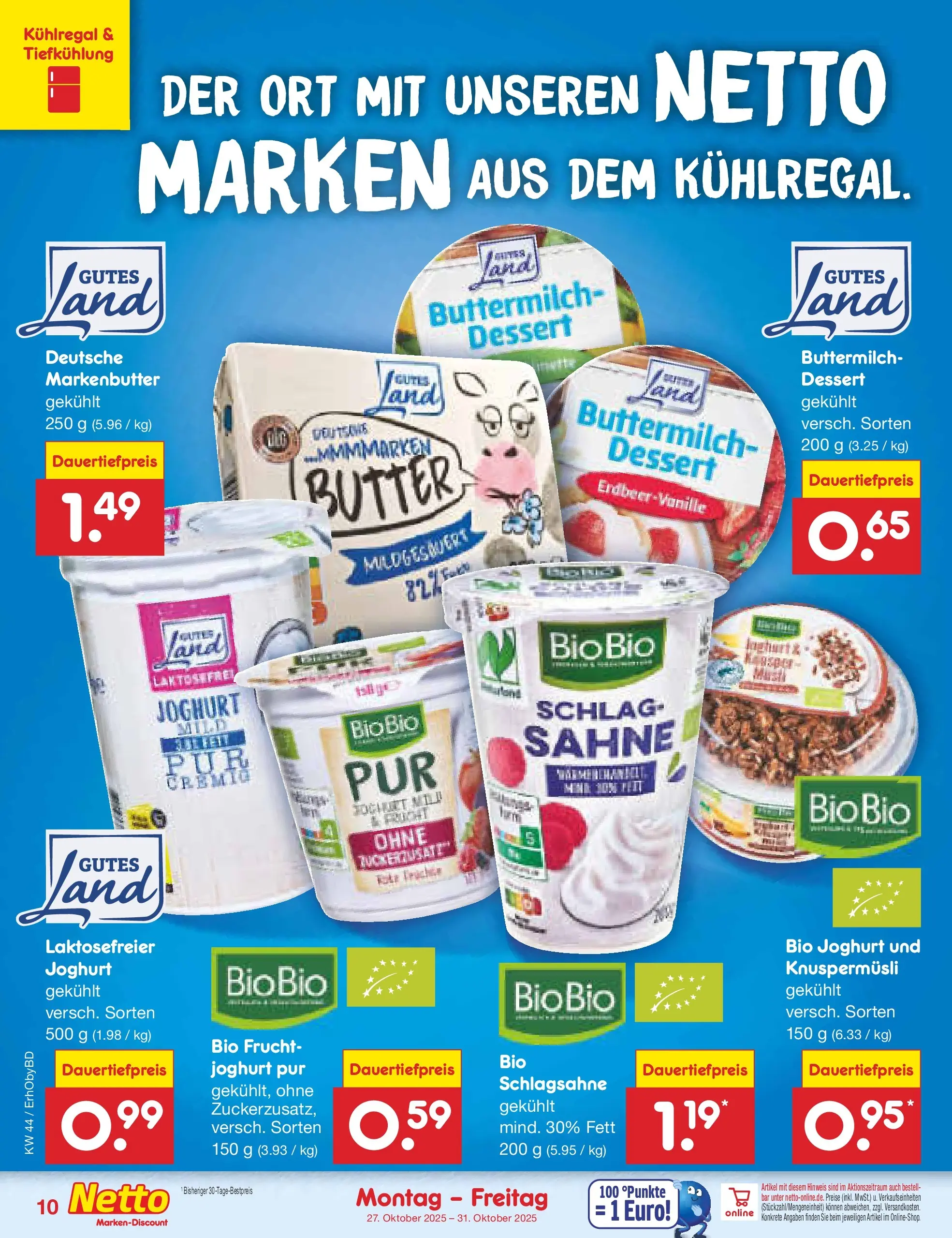 Netto Marken-Discount prospekt Velden	 (ab 27.10.2025) » Angebote | Seite: 12 | Produkte: Schlagsahne, Butter, Joghurt, Sahne Netto Marken-Discount prospekt Velden	 (ab 27.10.2025) » Angebote | Seite: 12 | Produkte: Schlagsahne, Butter, Joghurt, Sahne