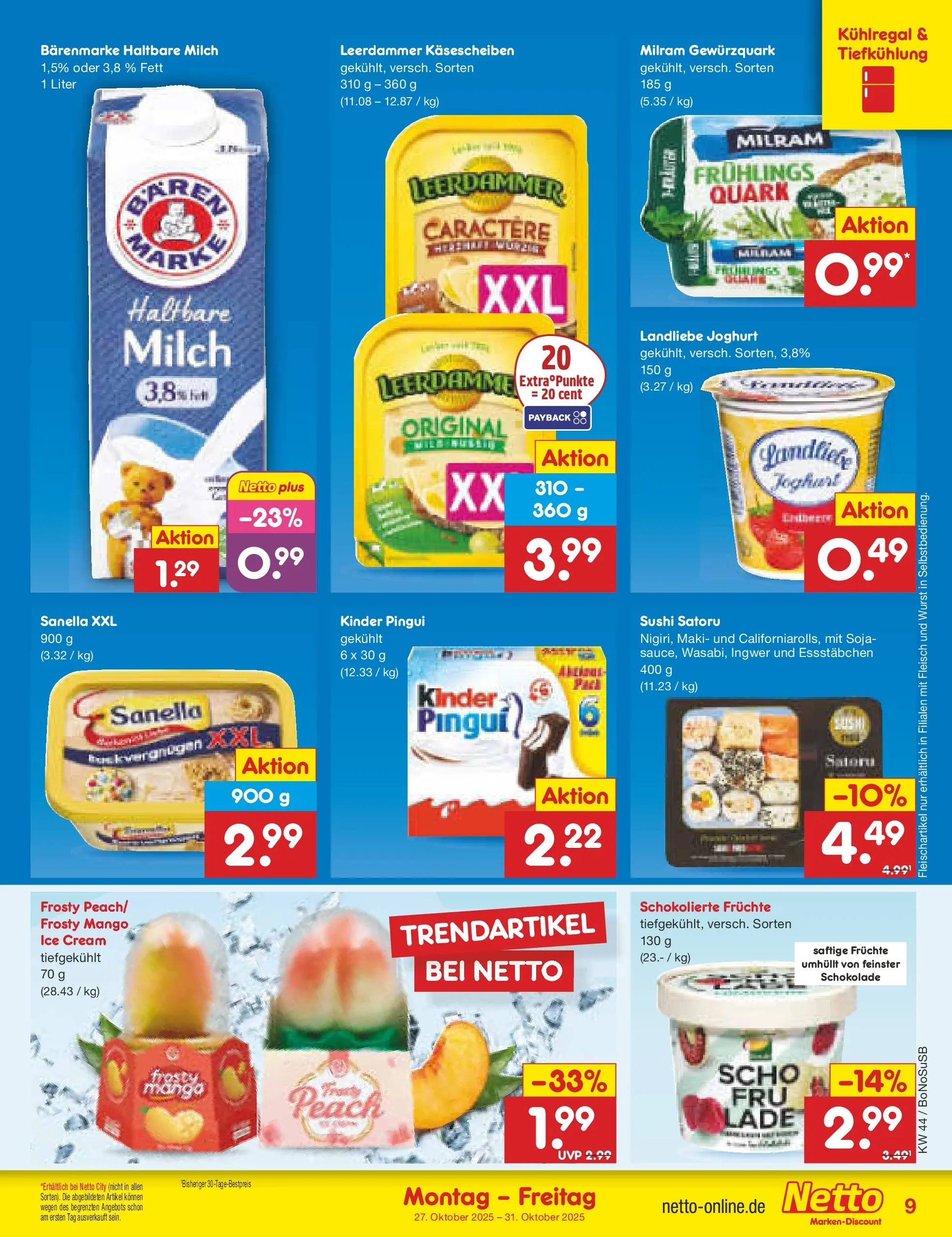 Netto Marken-Discount prospekt Stadtlohn	 (ab 27.10.2025) » Angebote | Seite: 11 | Produkte: Joghurt, Schokolade, Milram, Wurst