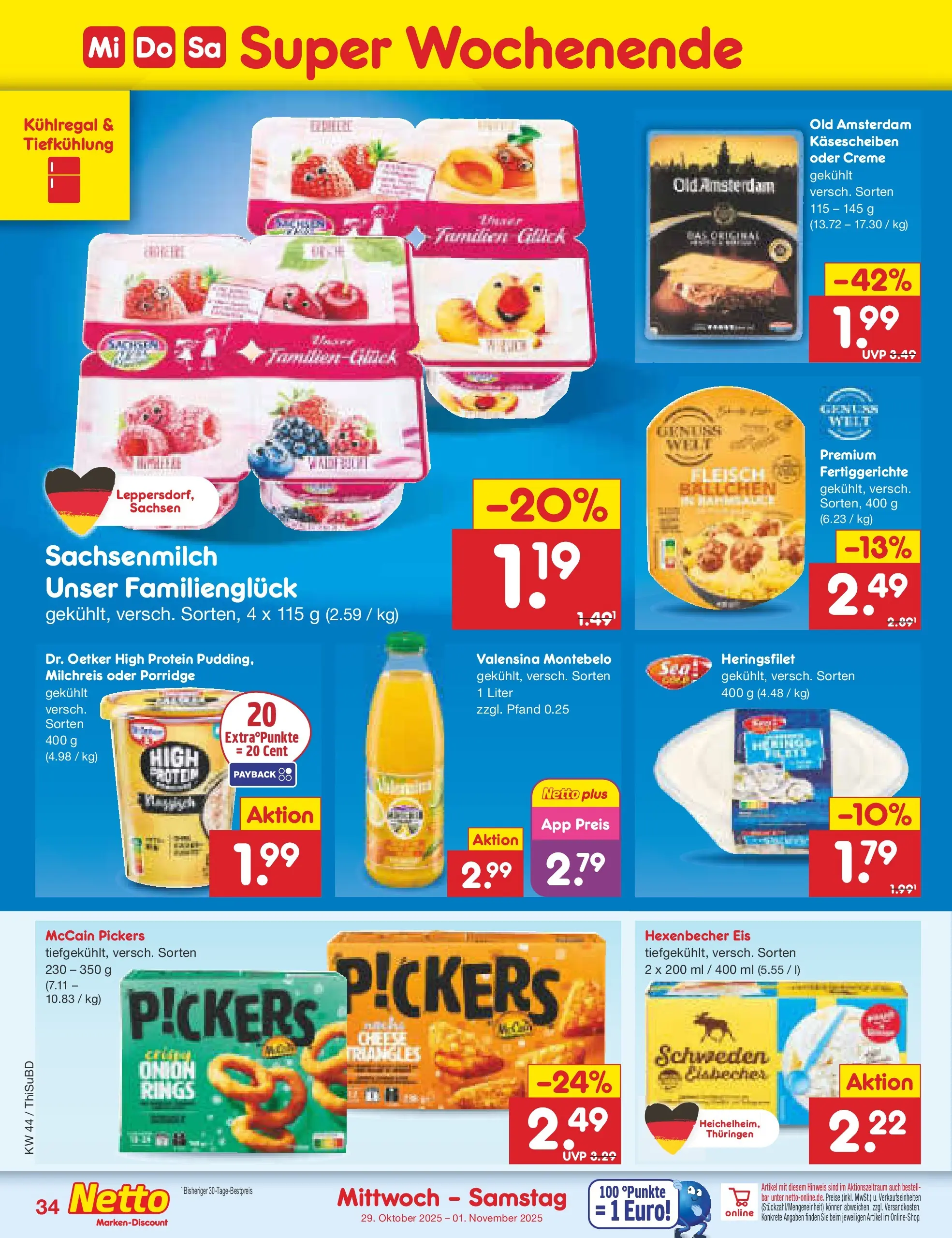 Netto Marken-Discount prospekt Thiendorf	 (ab 27.10.2025) » Angebote | Seite: 38 | Produkte: McCain, Creme, Fleisch, Eis Netto Marken-Discount prospekt Thiendorf	 (ab 27.10.2025) » Angebote | Seite: 38 | Produkte: McCain, Creme, Fleisch, Eis
