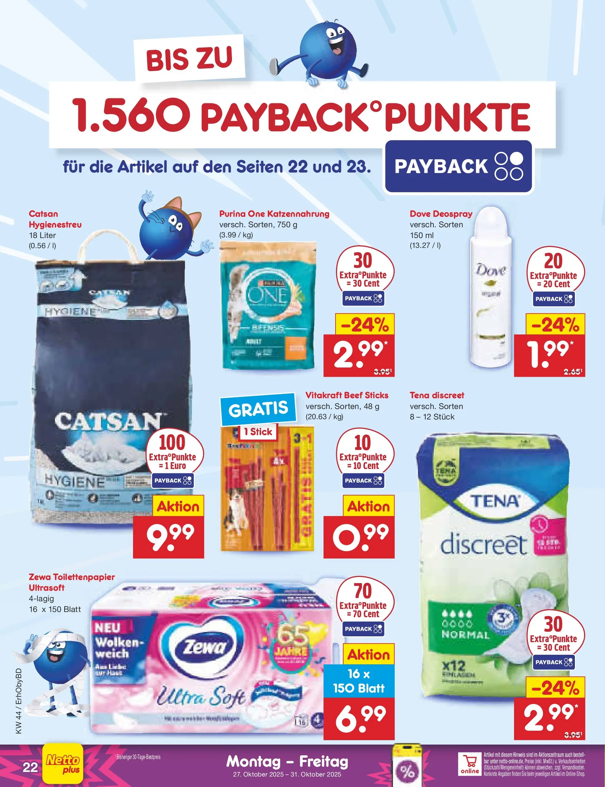 Netto Marken-Discount prospekt Velden	 (ab 27.10.2025) » Angebote | Seite: 24 | Produkte: Catsan, Zewa, Deospray, Toilettenpapier Netto Marken-Discount prospekt Velden	 (ab 27.10.2025) » Angebote | Seite: 24 | Produkte: Catsan, Zewa, Deospray, Toilettenpapier