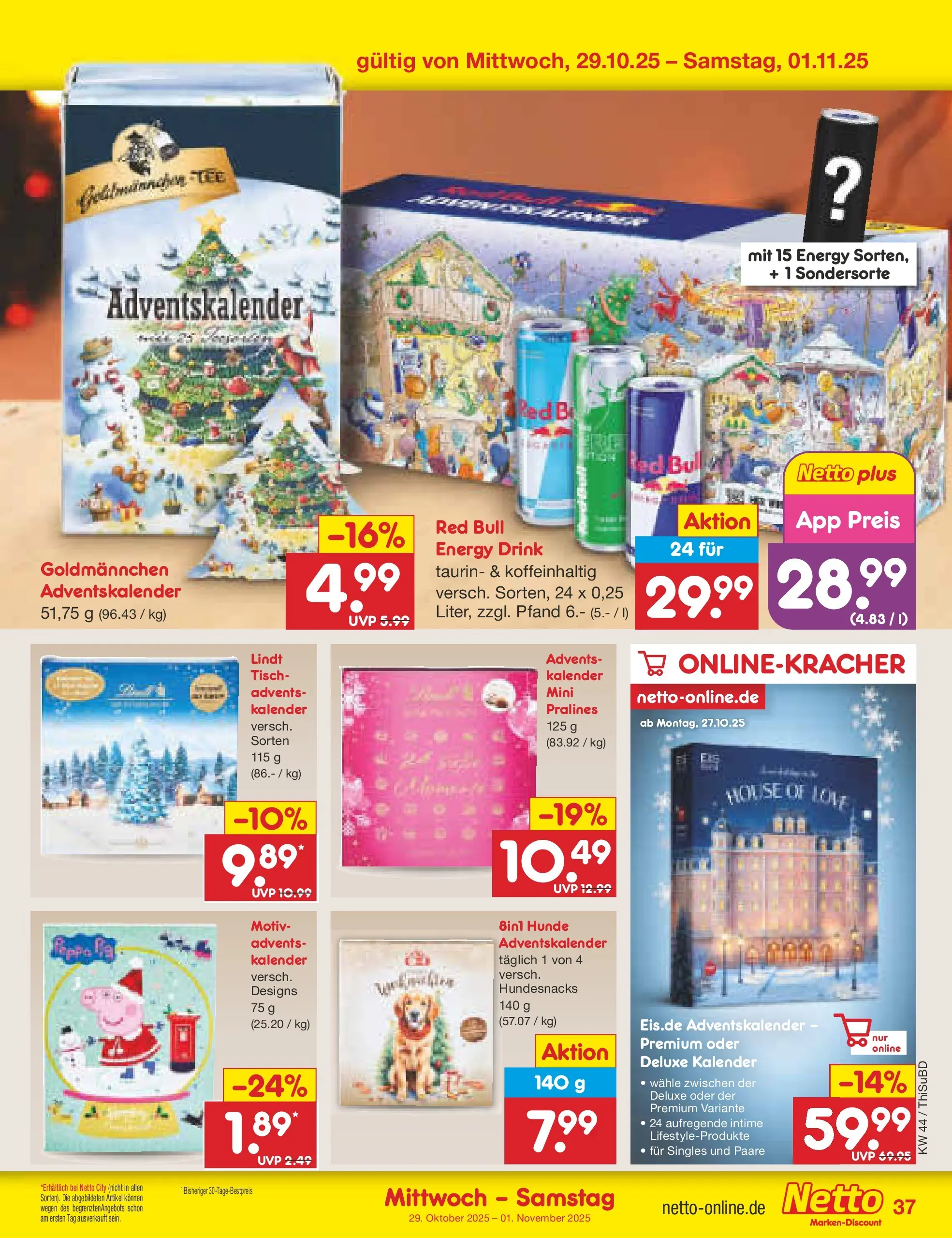 Netto Marken-Discount prospekt Thiendorf	 (ab 27.10.2025) » Angebote | Seite: 41 | Produkte: Red bull, Energy, Tisch, Lindt Netto Marken-Discount prospekt Thiendorf	 (ab 27.10.2025) » Angebote | Seite: 41 | Produkte: Red bull, Energy, Tisch, Lindt