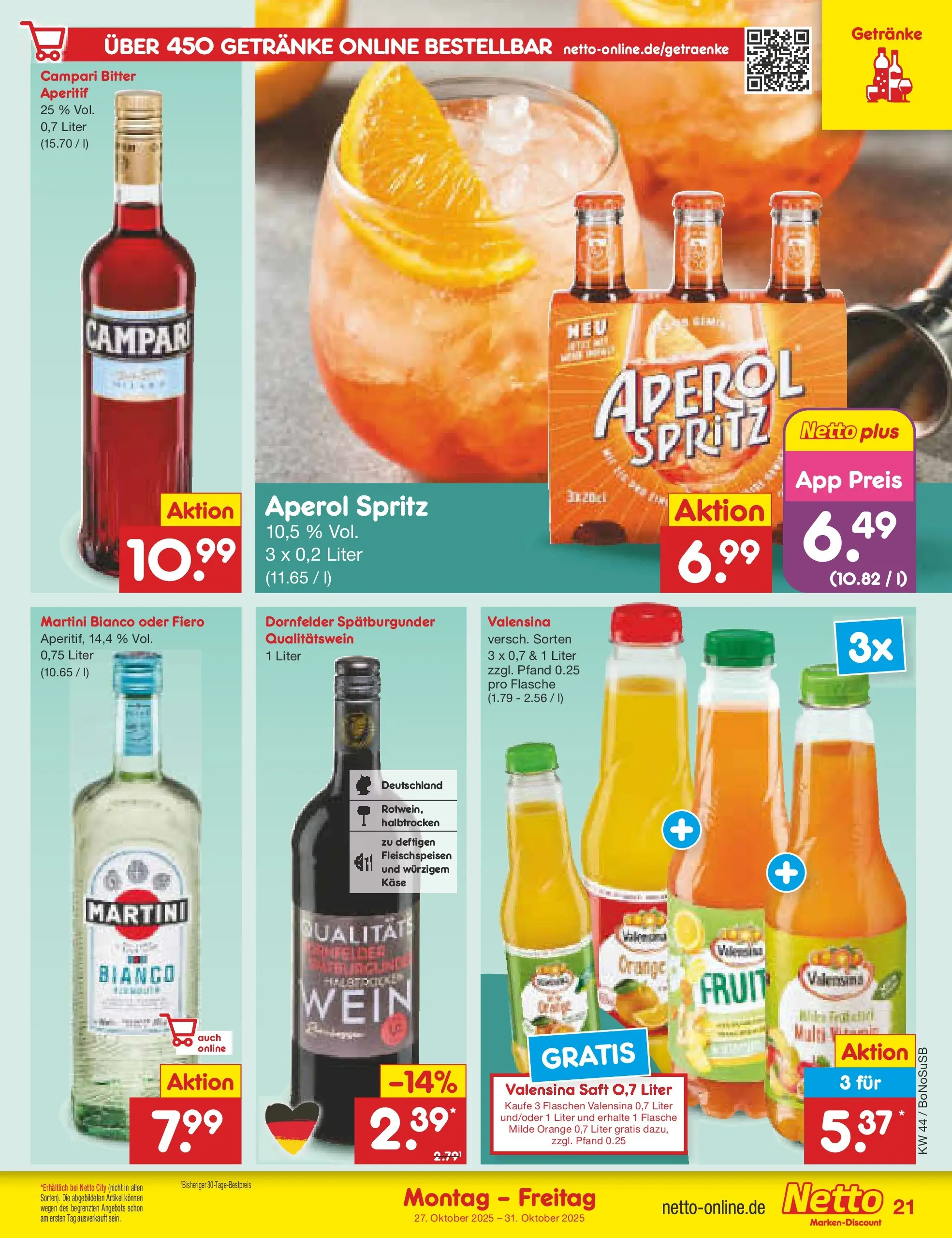 Netto Marken-Discount prospekt Stadtlohn	 (ab 27.10.2025) » Angebote | Seite: 23 | Produkte: Martini, Käse, Valensina, Wein