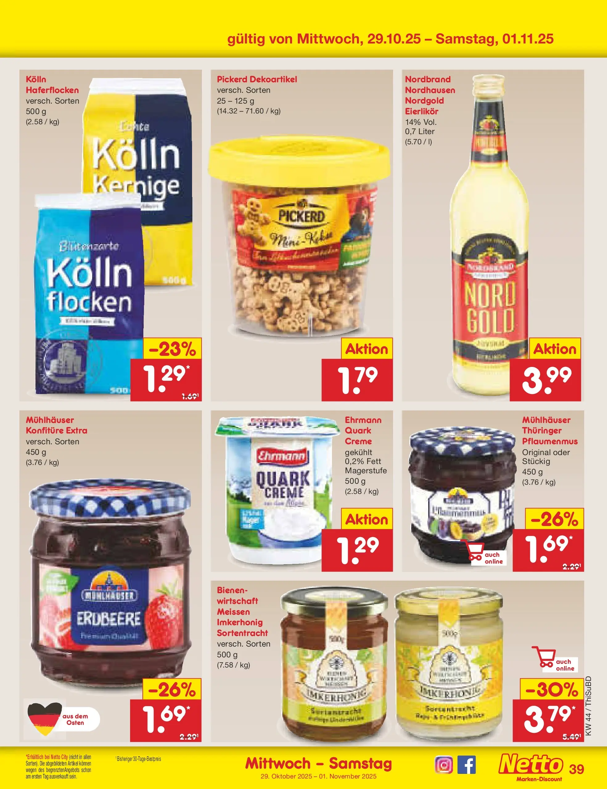 Netto Marken-Discount prospekt Thiendorf	 (ab 27.10.2025) » Angebote | Seite: 43 | Produkte: Kolln, Quark, Creme, Flocken Netto Marken-Discount prospekt Thiendorf	 (ab 27.10.2025) » Angebote | Seite: 43 | Produkte: Kolln, Quark, Creme, Flocken