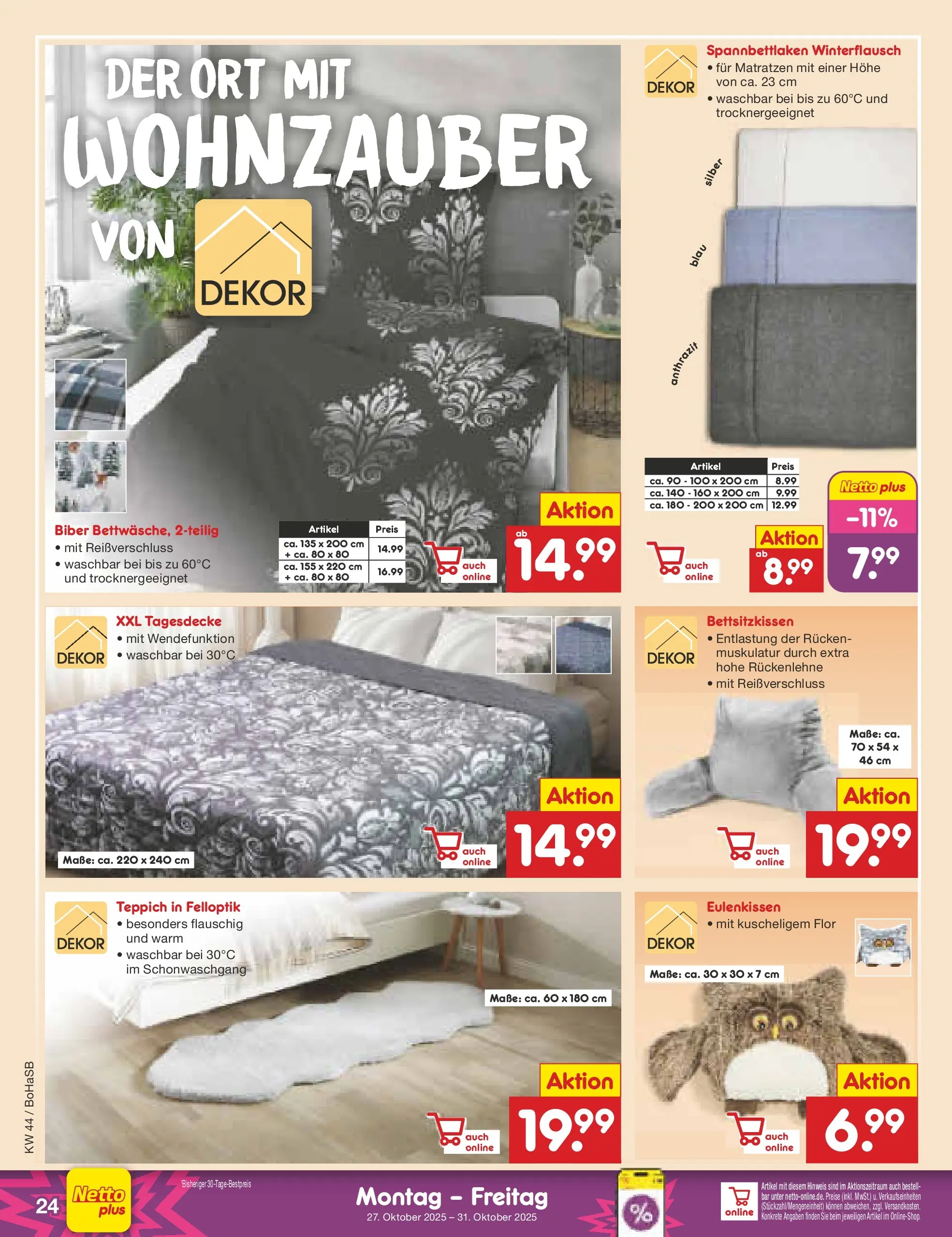 Netto Marken-Discount prospekt Stadtlohn	 (ab 27.10.2025) » Angebote | Seite: 26 | Produkte: Tagesdecke, Teppich