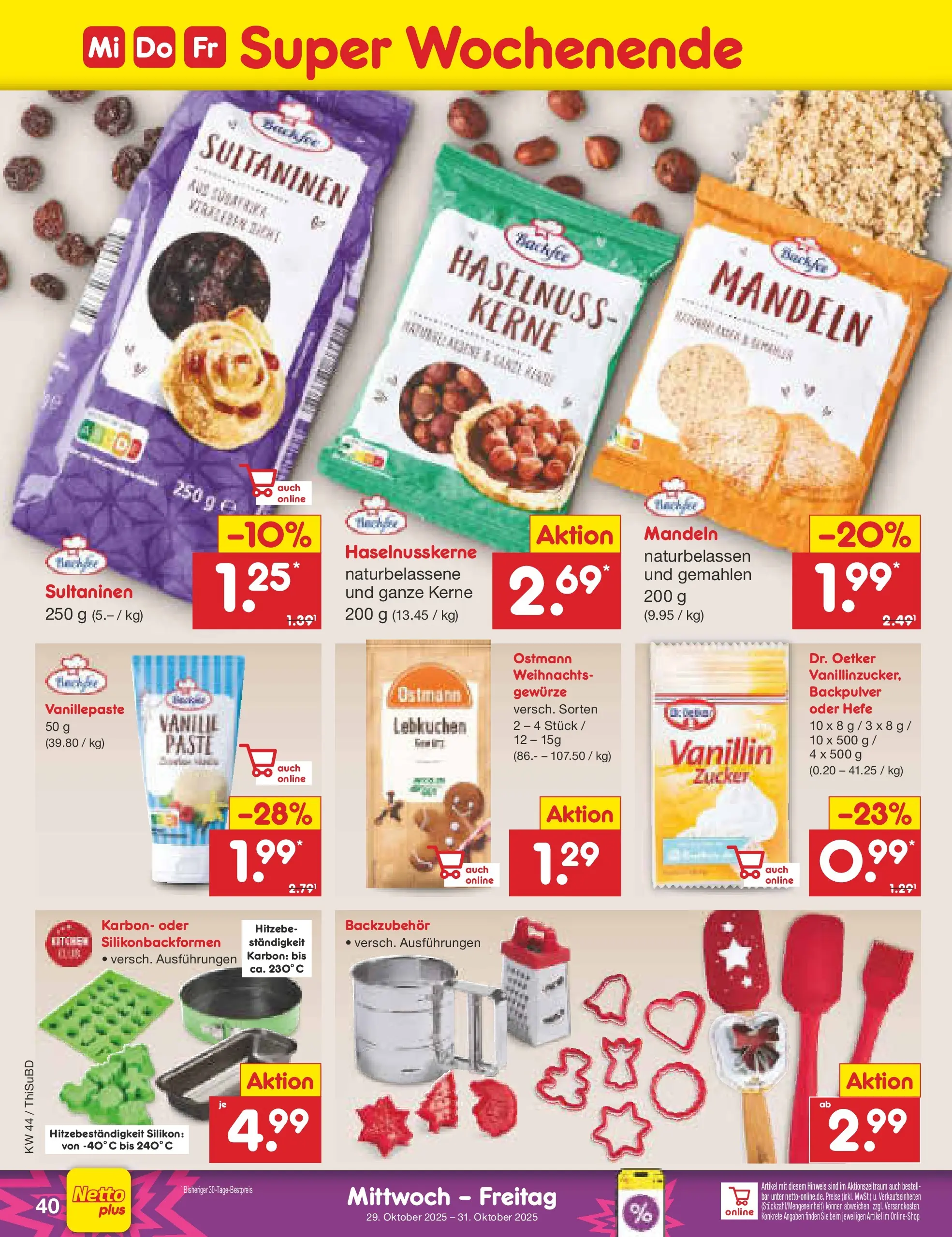 Netto Marken-Discount prospekt Thiendorf	 (ab 27.10.2025) » Angebote | Seite: 44 | Produkte: Mandeln, Gewürze, Zucker Netto Marken-Discount prospekt Thiendorf	 (ab 27.10.2025) » Angebote | Seite: 44 | Produkte: Mandeln, Gewürze, Zucker