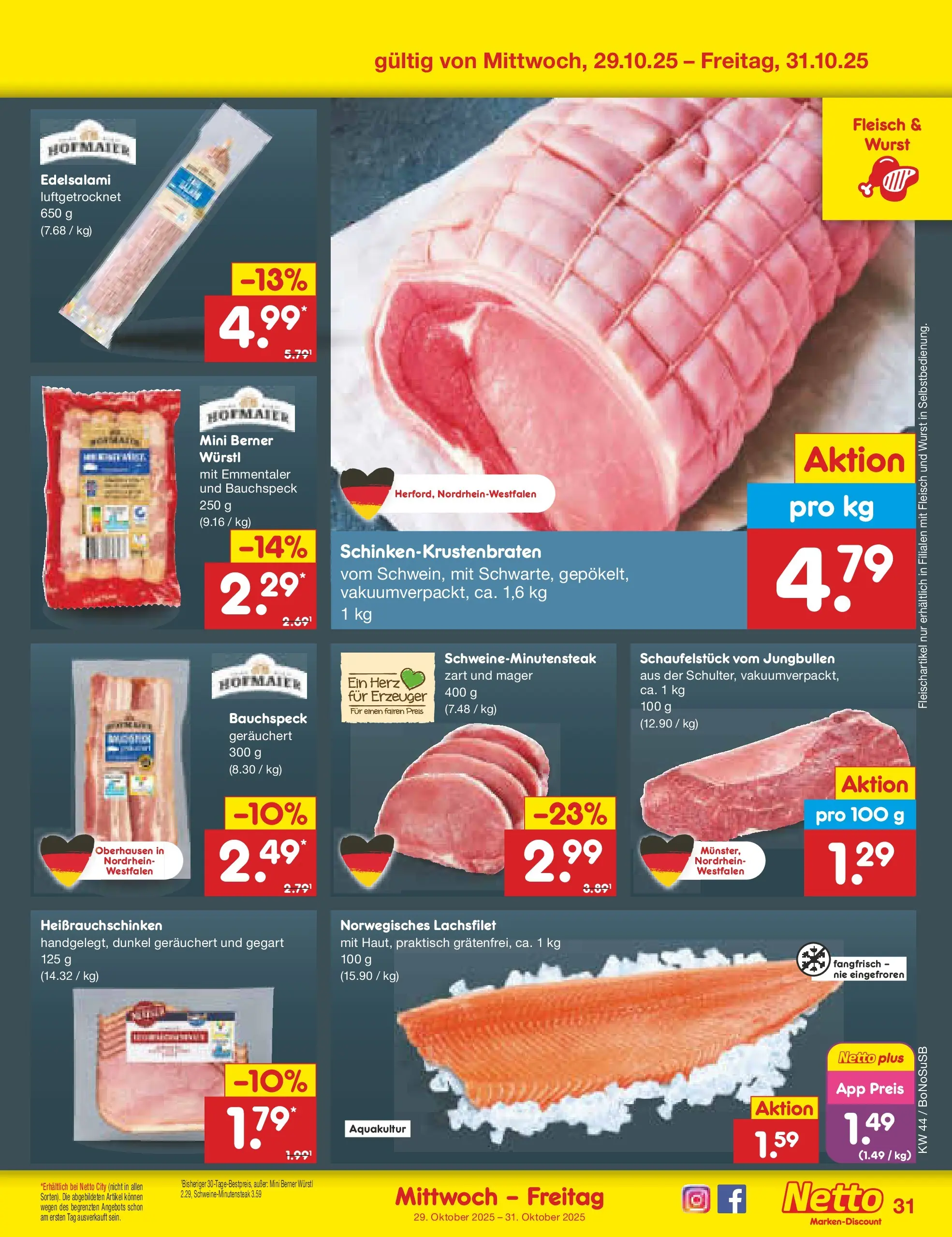 Netto Marken-Discount prospekt Stadtlohn	 (ab 27.10.2025) » Angebote | Seite: 35 | Produkte: Würstl, Wurst, Fleisch