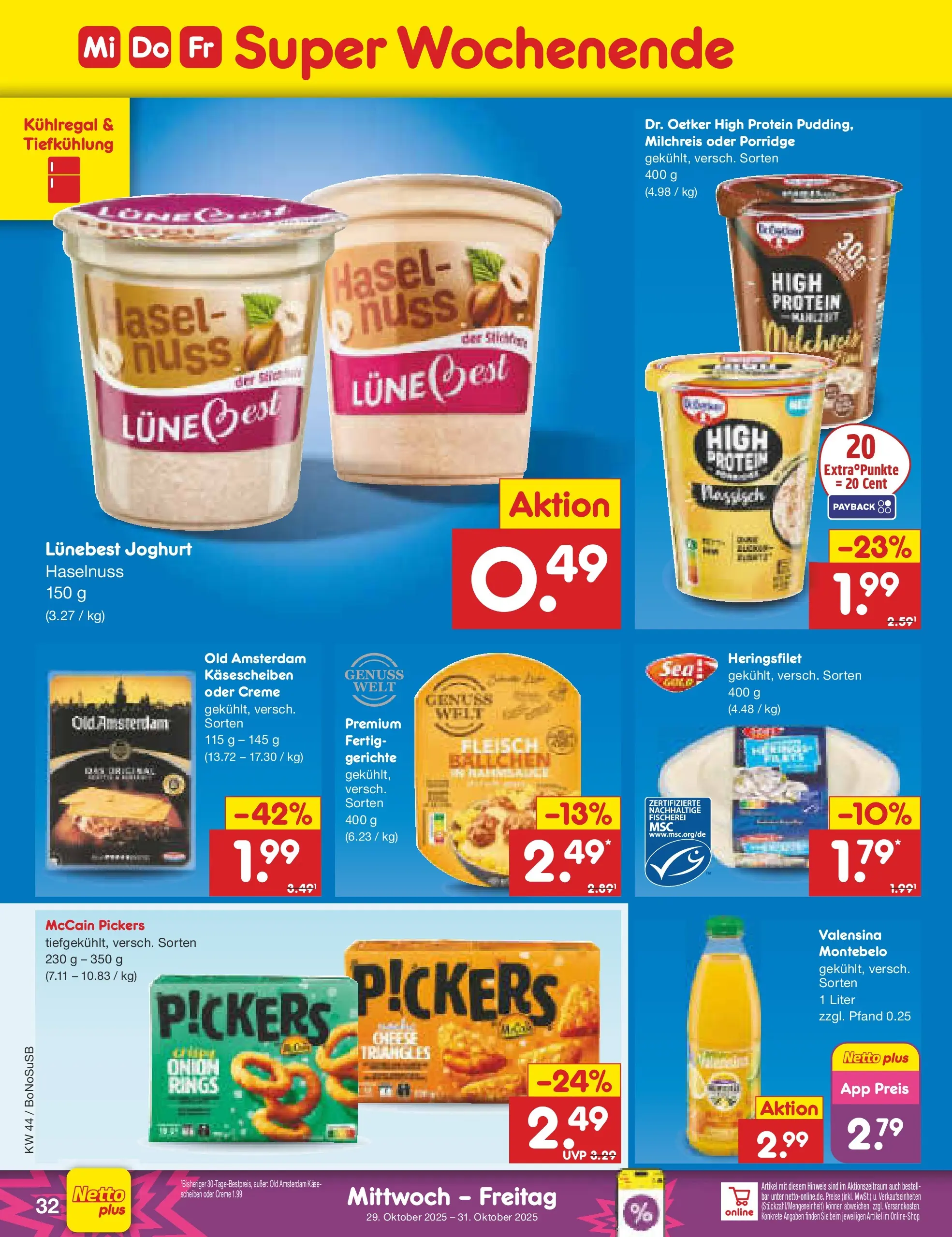 Netto Marken-Discount prospekt Stadtlohn	 (ab 27.10.2025) » Angebote | Seite: 36 | Produkte: Käse, McCain, Valensina, Fleisch